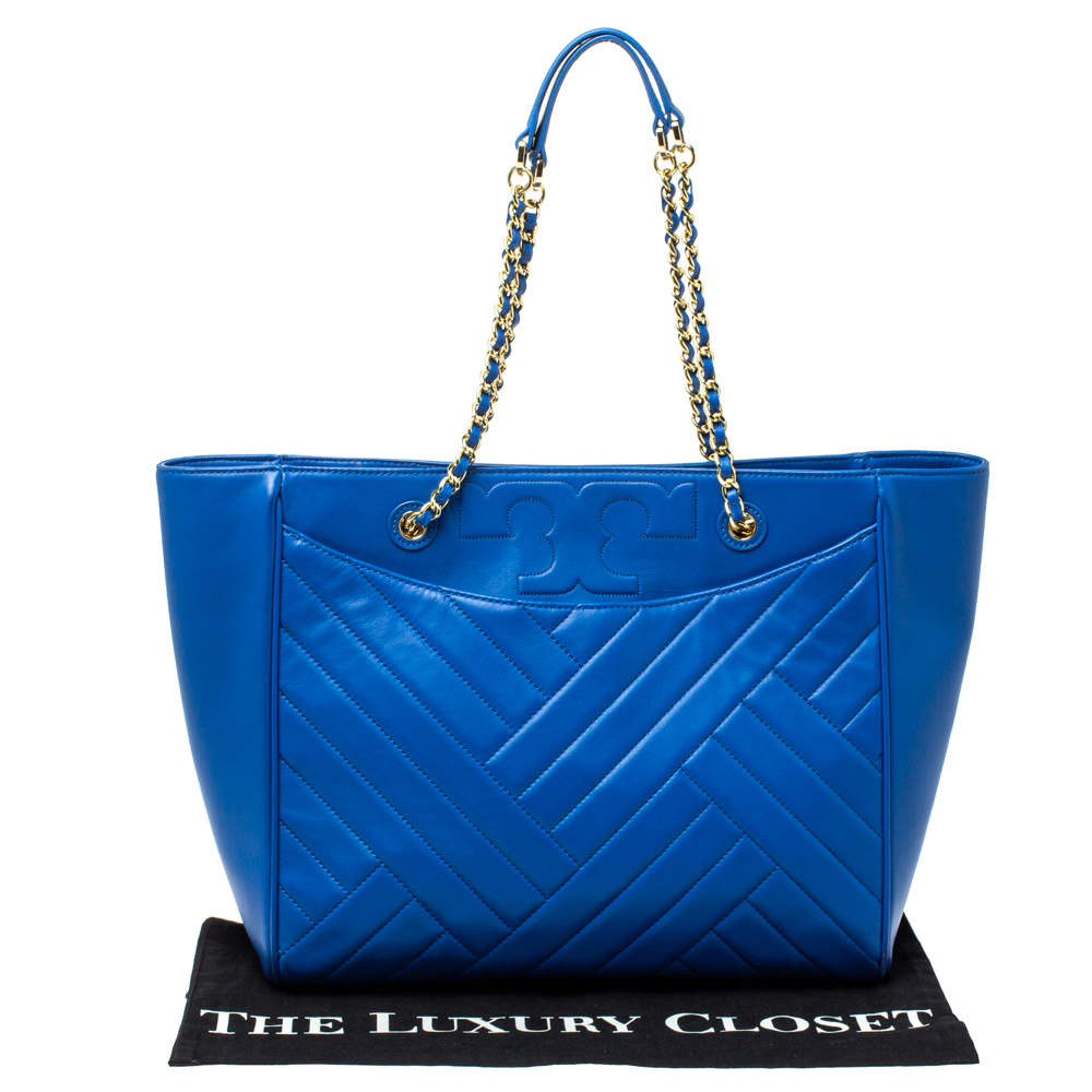 Tory Burch Blue Quilted Leather Alexa Tote Tory Burch | TLC