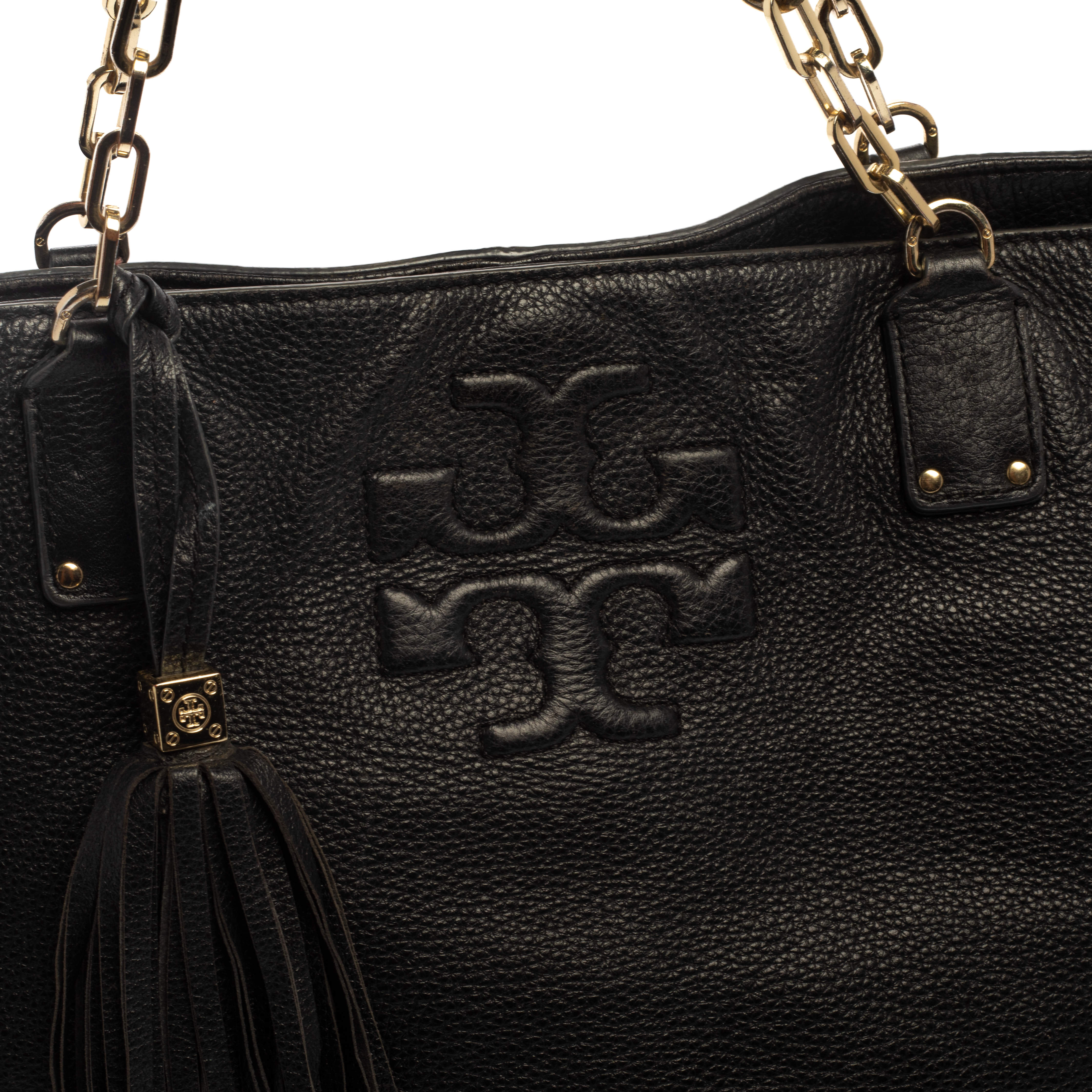 Leather tote Tory Burch Black in Leather - 38053660