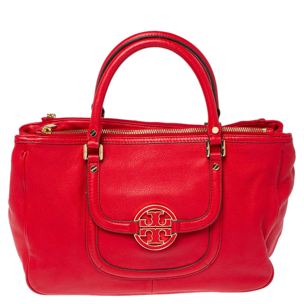 Tory Burch Red Leather Amanda Tote
