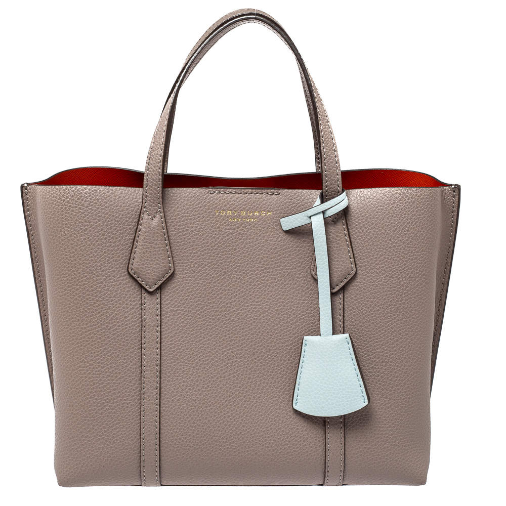 Tory Burch Grey Perry Small Leather Tote Bag