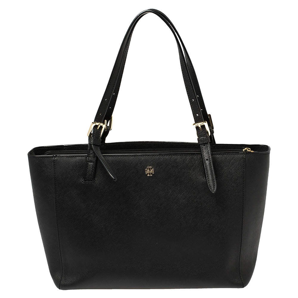Tory Burch Black Leather York Buckle Tote Tory Burch