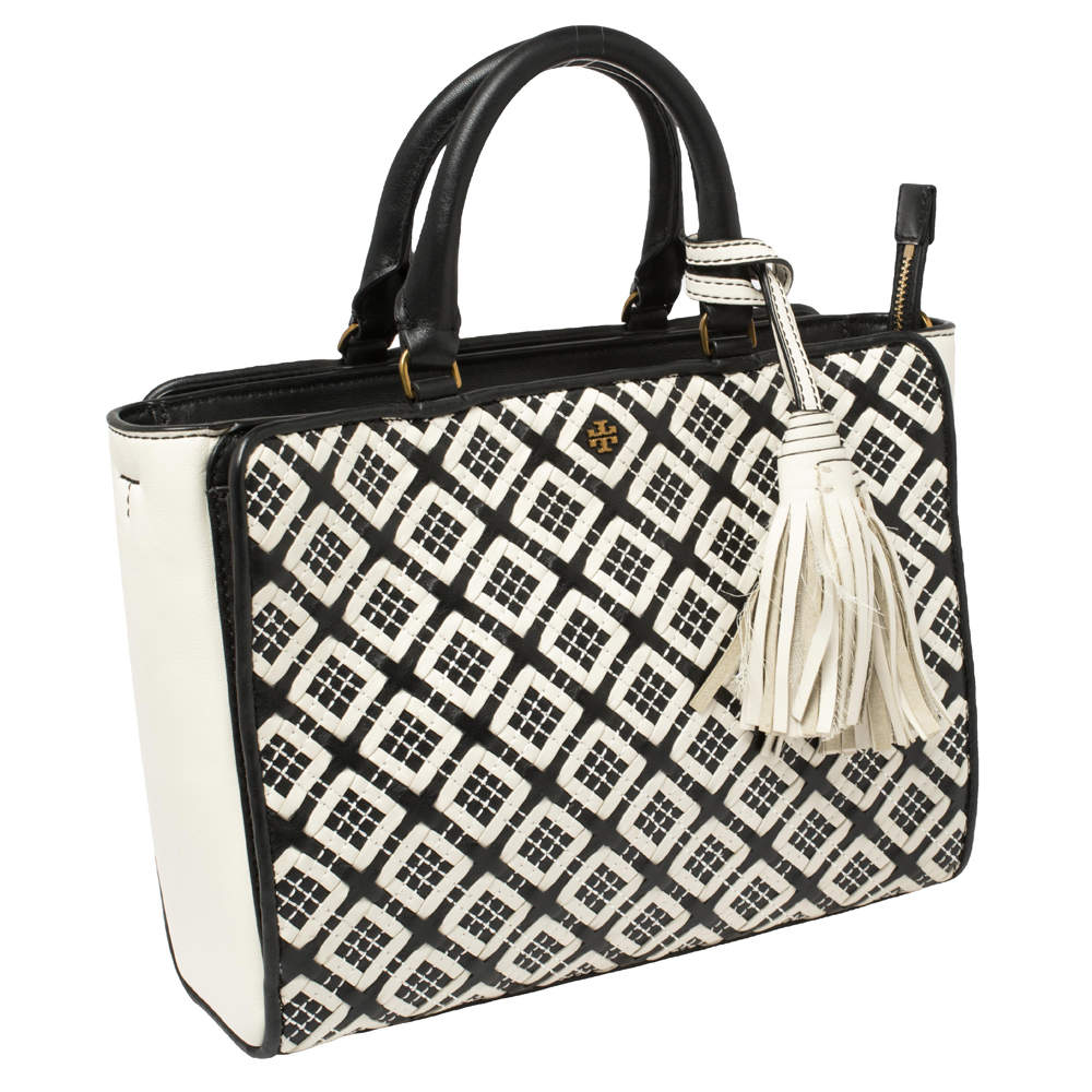 Leather tote Tory Burch White in Leather - 33401831