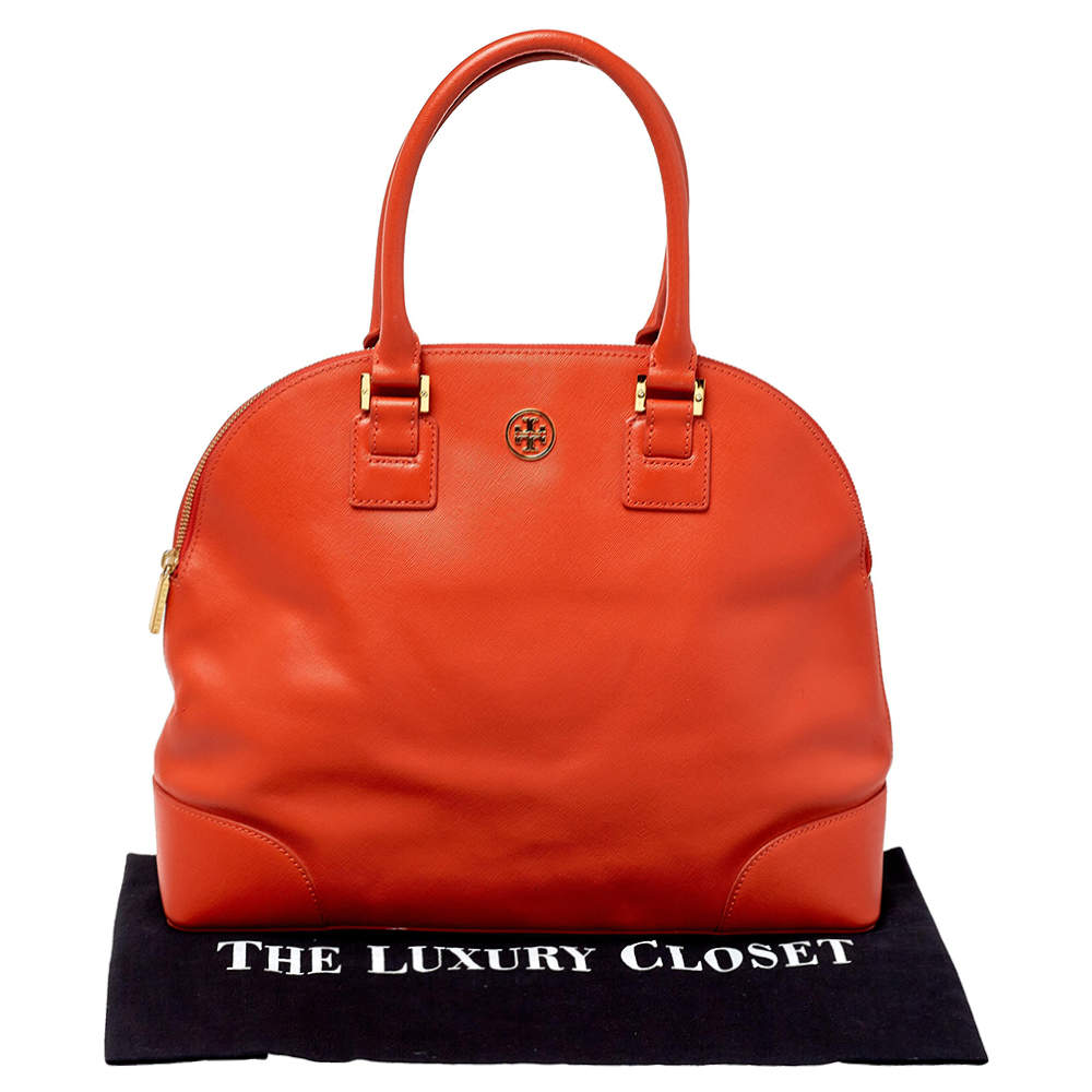 Tory Burch Burnt Orange Leather Robinson Dome Satchel Tory Burch | TLC