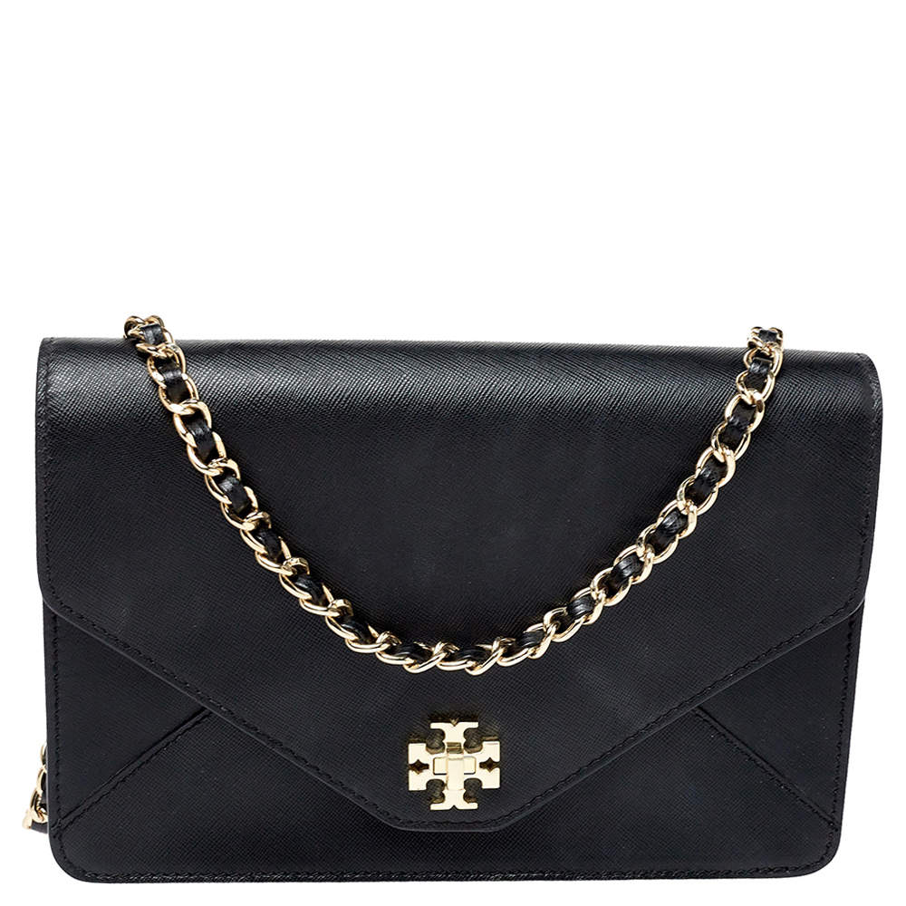 Pre Owned Tory Burch Black Leather Kira Shoulder Bag