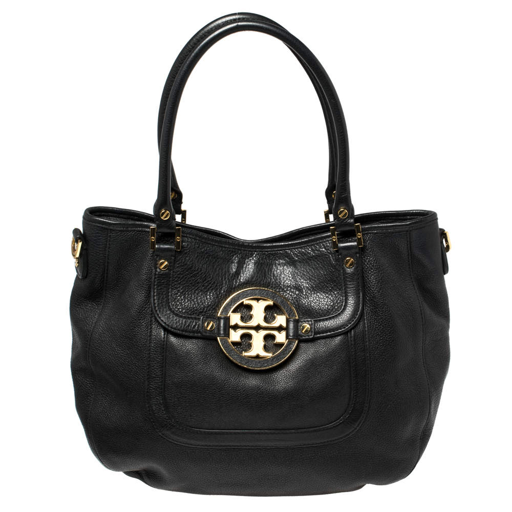 Pre Owned Tory Burch Black Leather Amanda Hobo