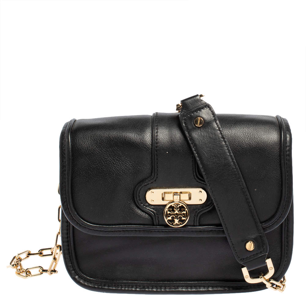 Tory Burch Black Leather Daria Crossbody Bag Tory Burch | The Luxury Closet