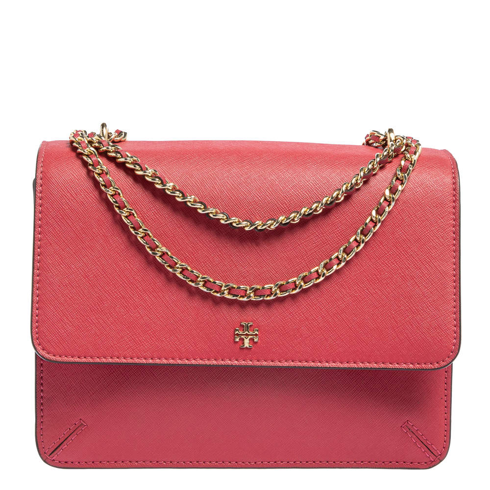 Tory Burch Light Pink Saffiano Leather Robinson Flap Chain Shoulder Bag  Tory Burch | The Luxury Closet