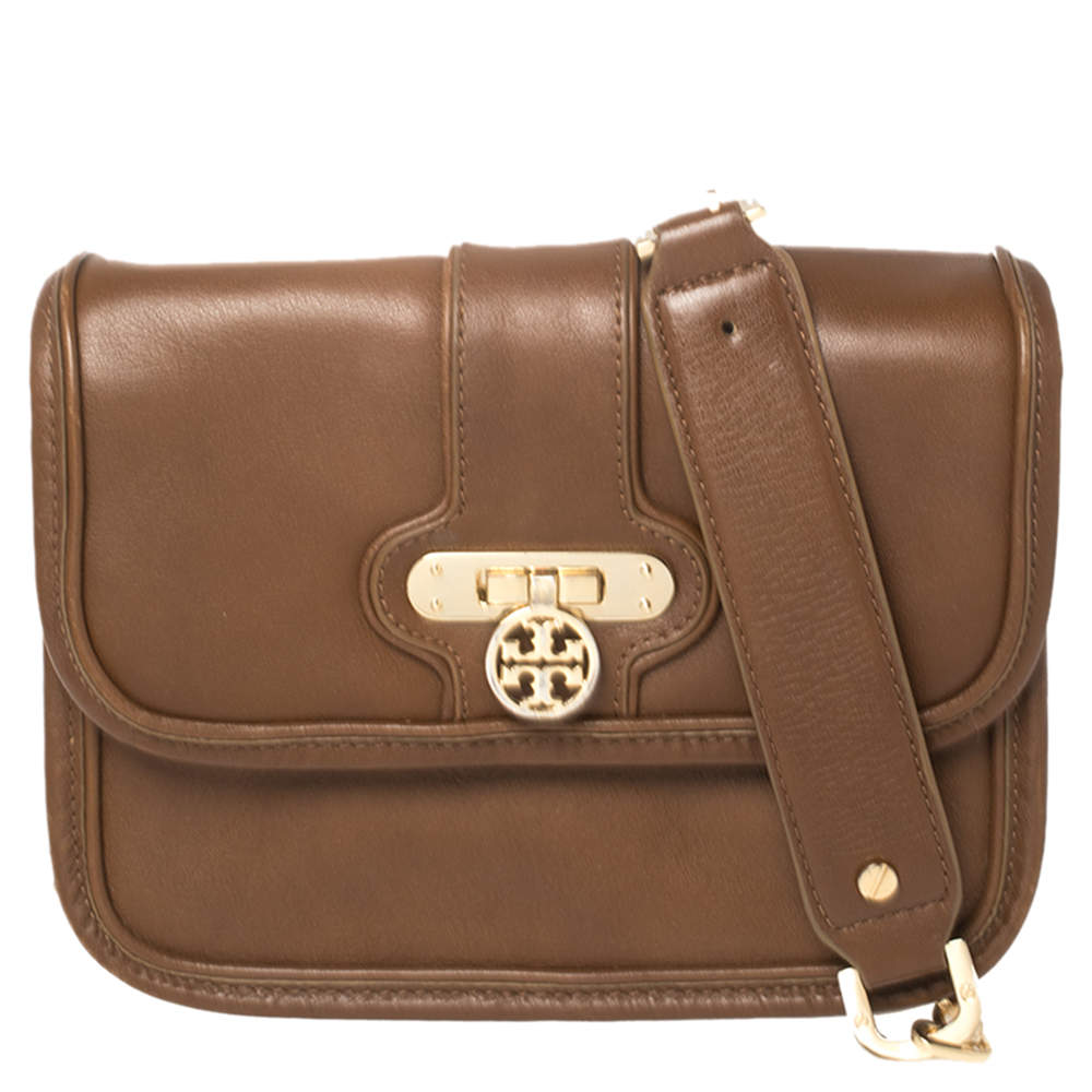 Tory Burch Brown Leather Daria Crossbody Bag