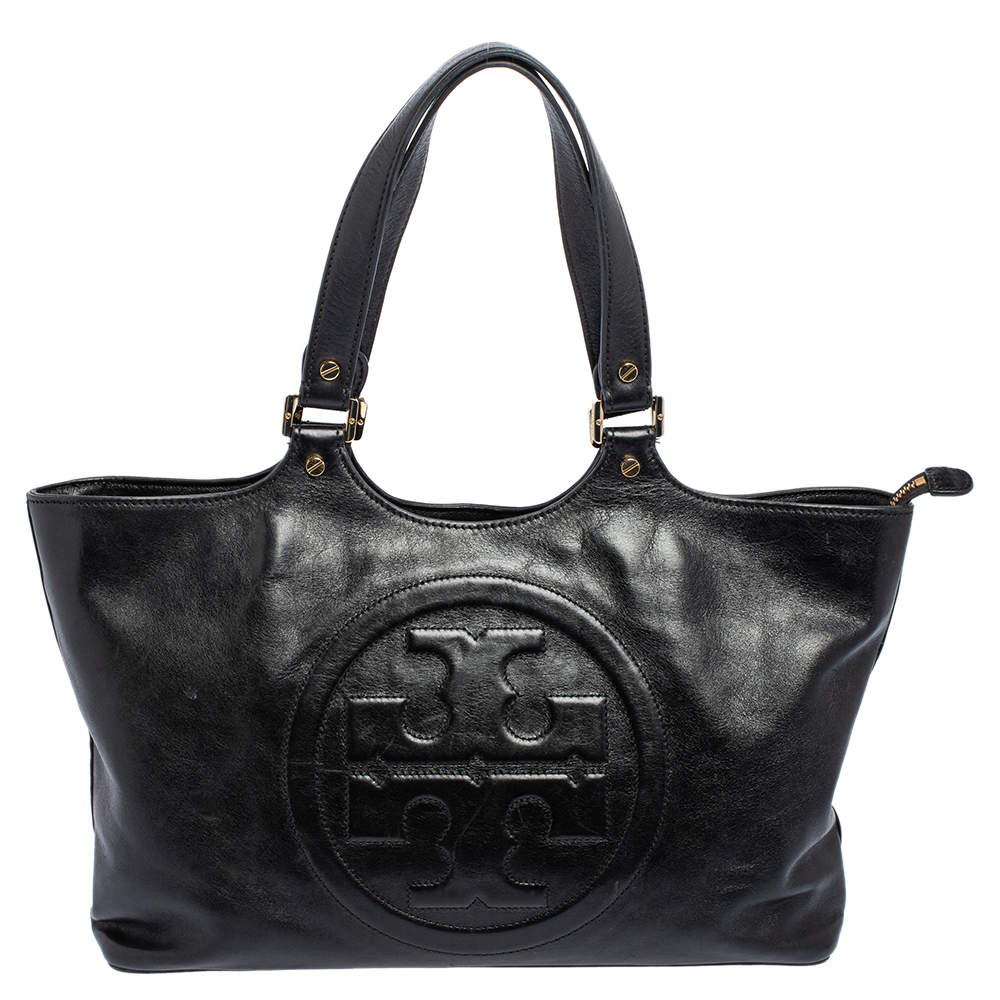 مملوكة مسبقًا Tory Burch Black Leather Bombe Tote
