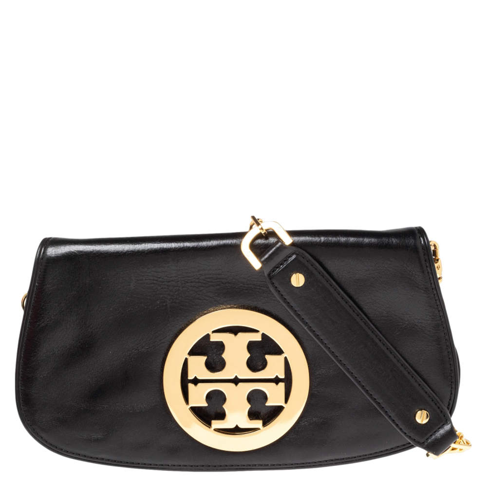 Tory Burch Black Leather Reva Logo Crossbody Bag Tory Burch | TLC