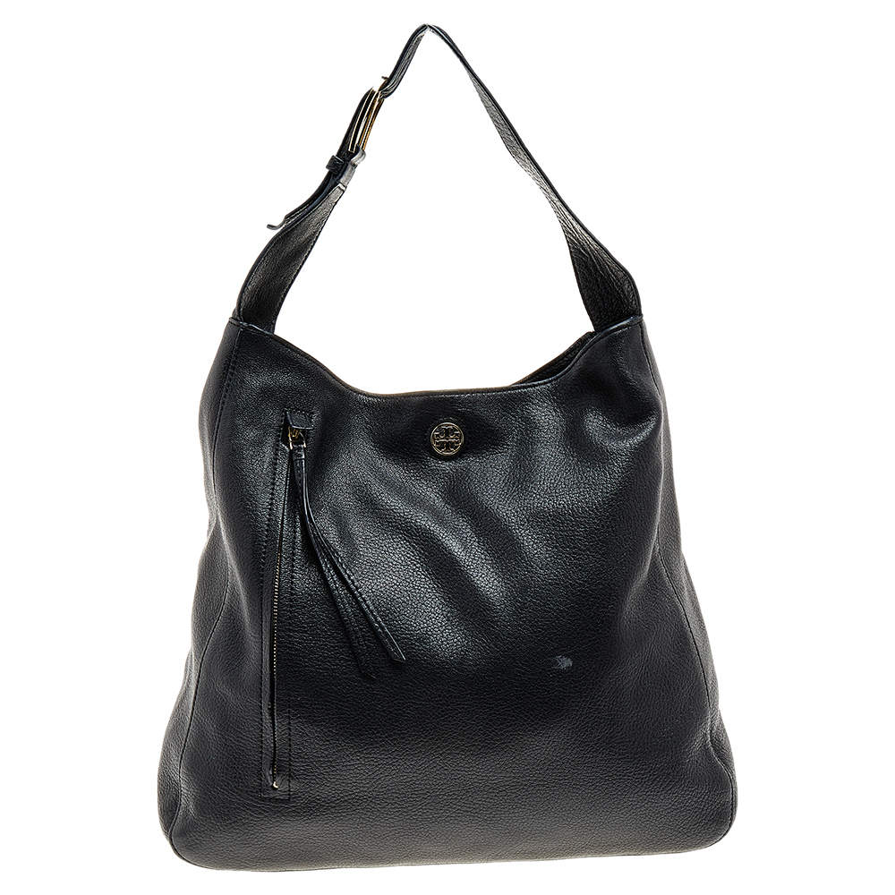 Pre Owned Tory Burch Black Leather Hobo