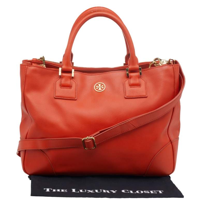 Tory Burch, Bags, Gorgeous Tory Burch Robinson Small Top Handle Satchel  Brilliant Red