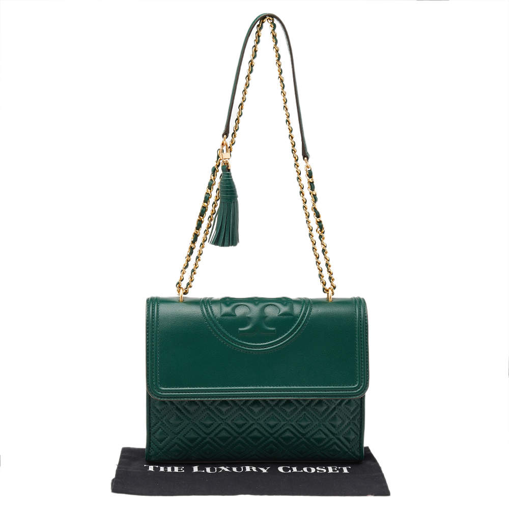 Tory Burch Green Leather Small Fleming Shoulder Bag Tory Burch | The Luxury  Closet