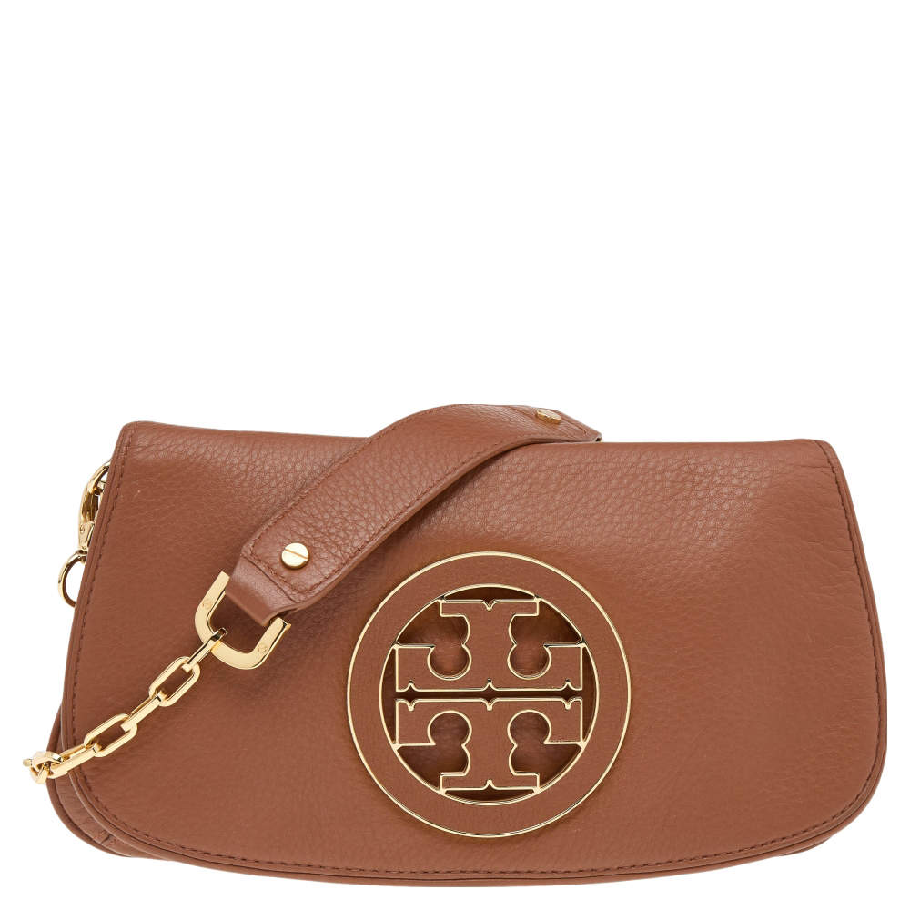 Tory Burch Brown Leather Flap Crossbody Bag Tory Burch The Luxury Closet