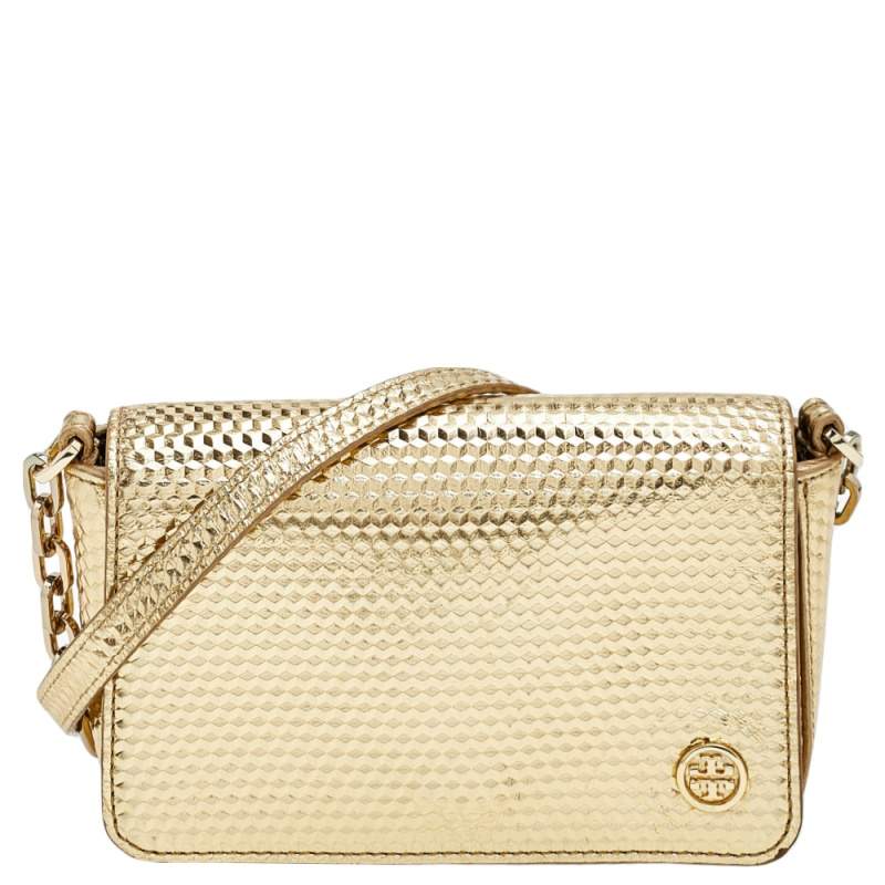 Tory Burch Metallic Gold Leather Crossbody Bag Tory Burch The Luxury