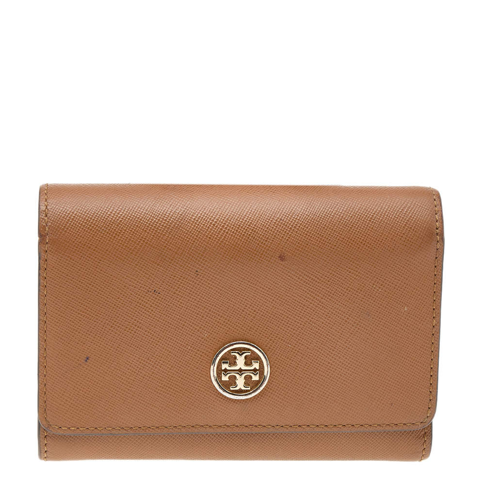 Tory Burch Light Brown Saffiano Leather Medium Robinson Wallet Tory Burch |  TLC