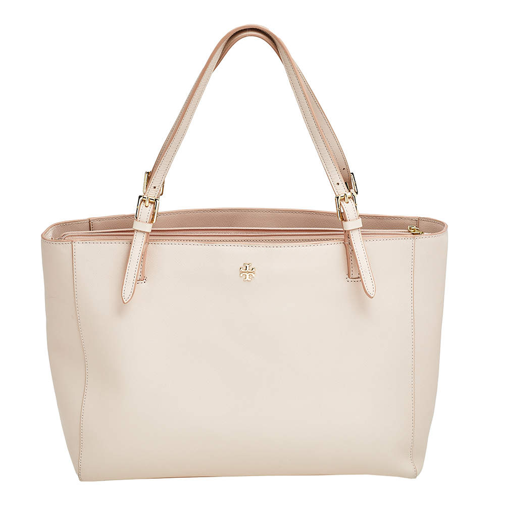 مملوكة مسبقًا Tory Burch Pink Leather Large York Buckle Tote