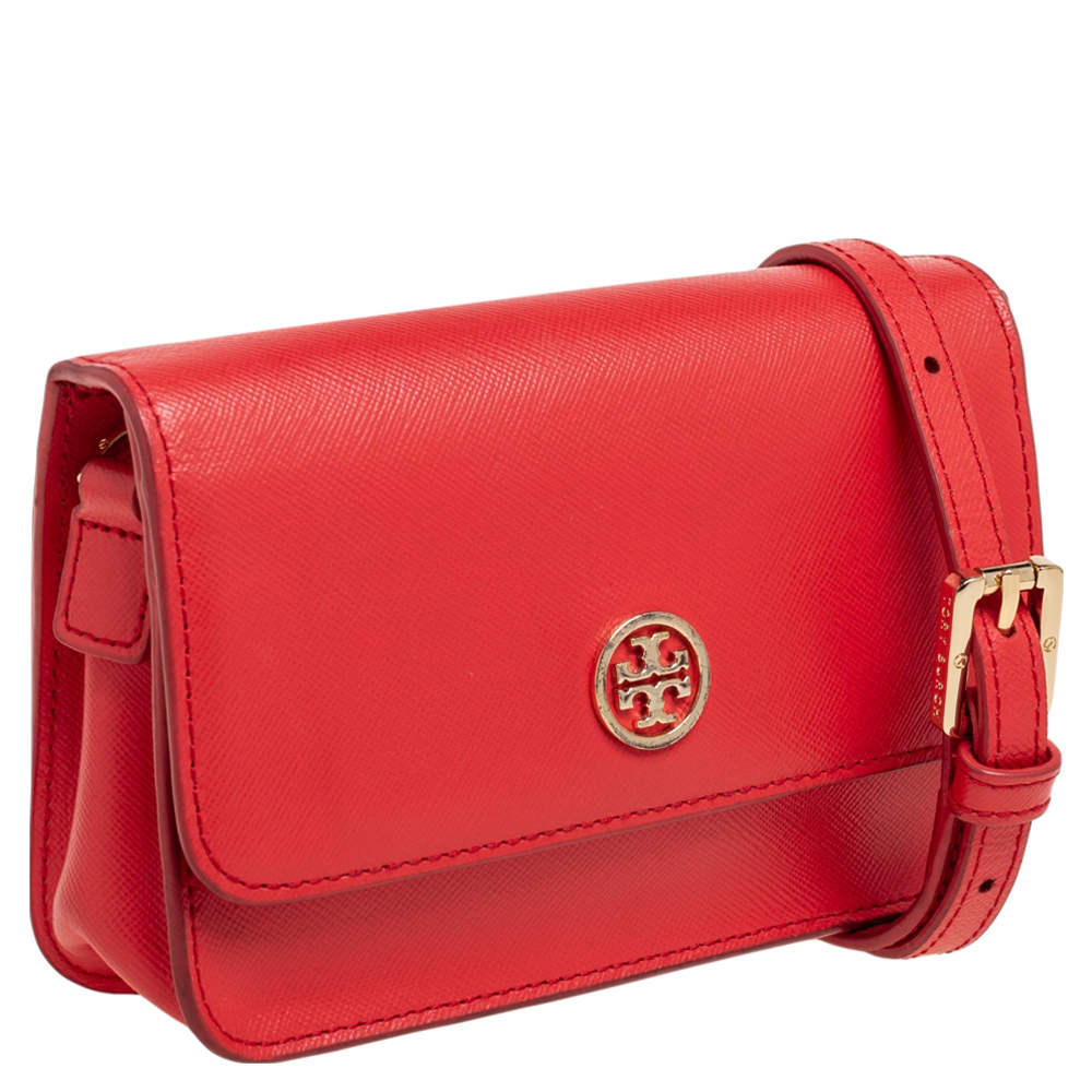 Tory Burch Red Leather Robinson Crossbody Bag For Sale at 1stDibs