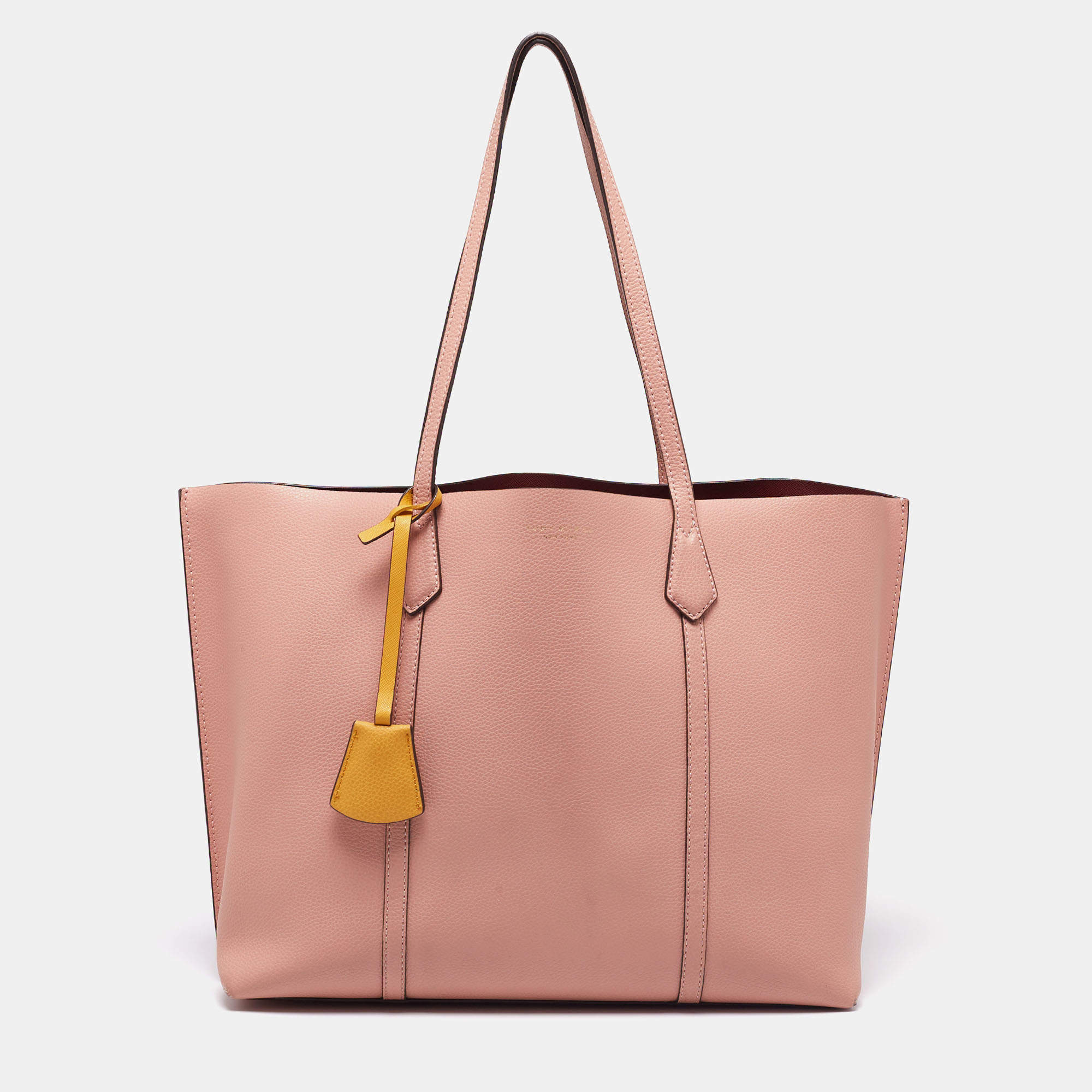 Tory Burch Pink Leather Perry Shopper Tote 