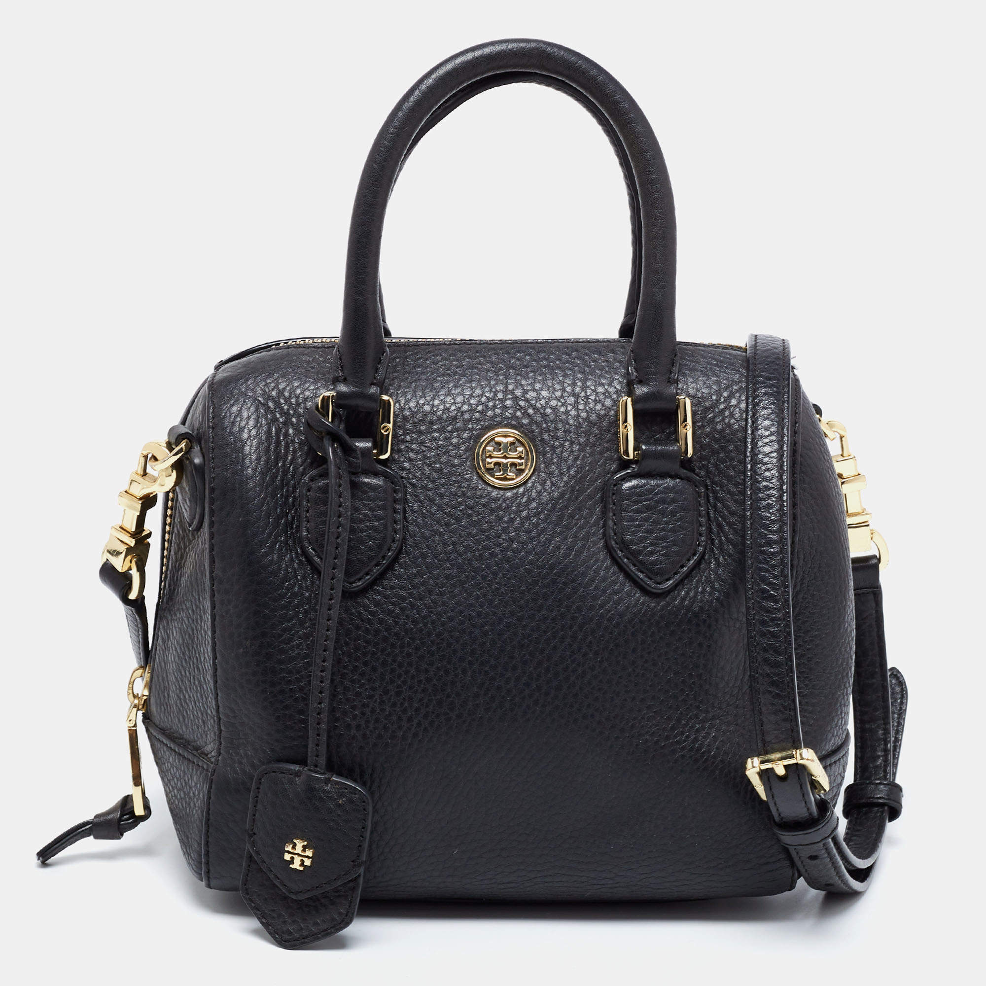 Tory Burch Black Leather Robinson Middy Satchel Tory Burch | TLC