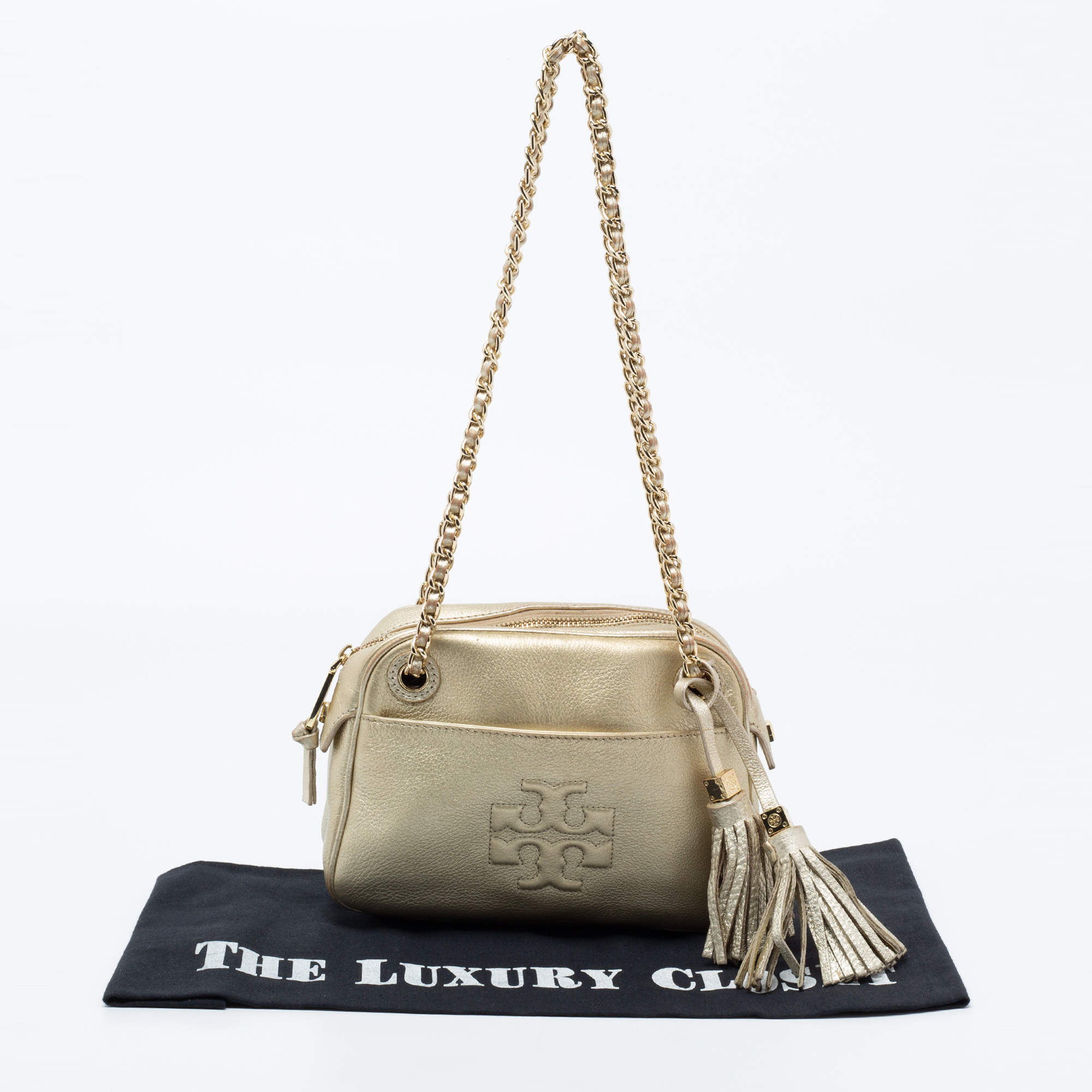 Tory Burch Metallic Gold Leather Mini Thea Crossbody Bag Tory Burch | The  Luxury Closet
