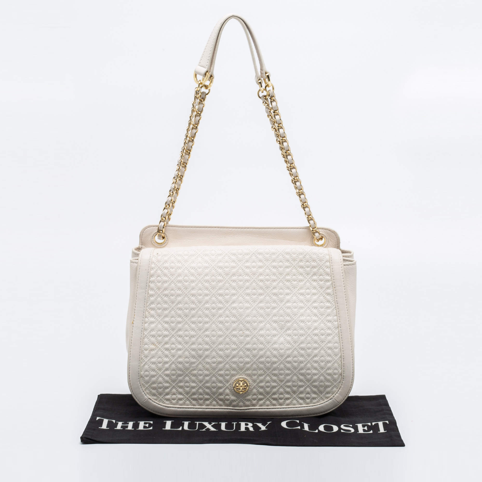 Tory Burch Cream Quilted Leather Bryant Shoulder Bag Tory Burch | TLC