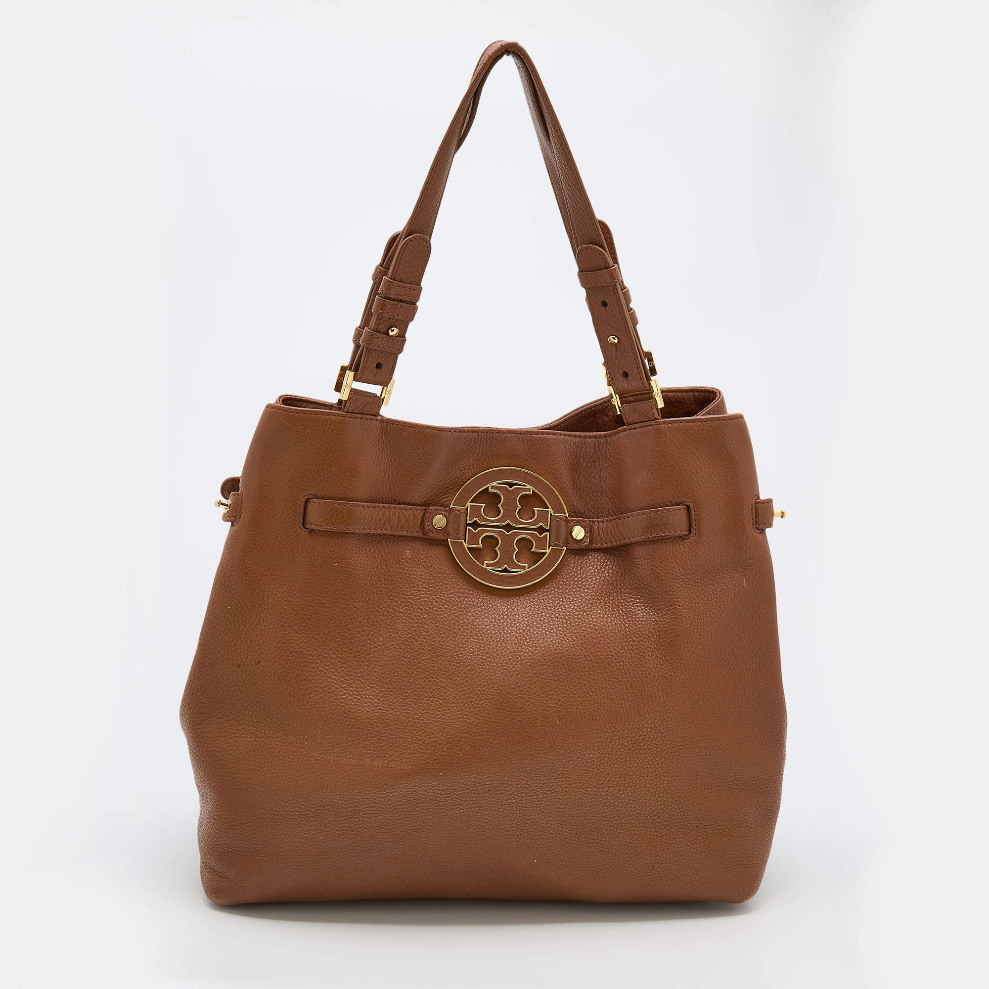 Tory Burch Brown Leather Amanda Logo Tote Tory Burch The Luxury Closet