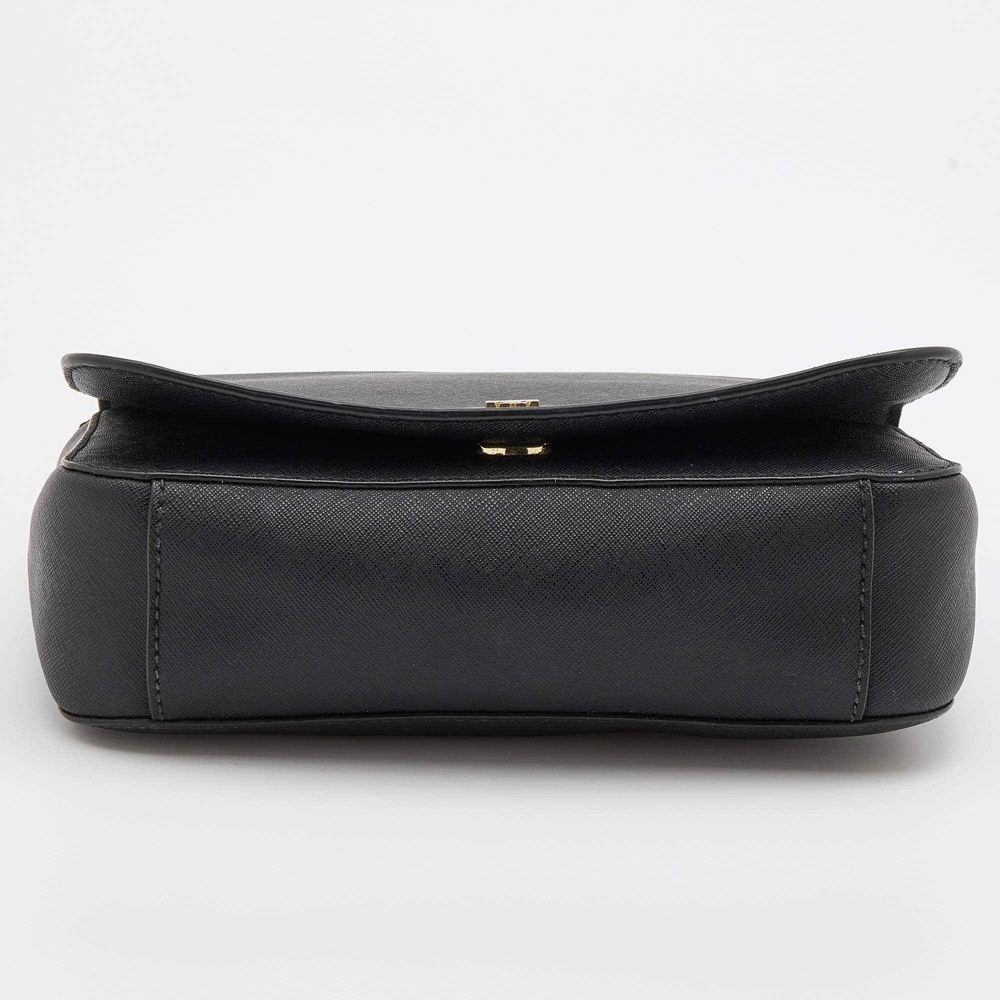 Tory Burch Saffiano Leather Top Handle Bag - Black Crossbody Bags, Handbags  - WTO572497