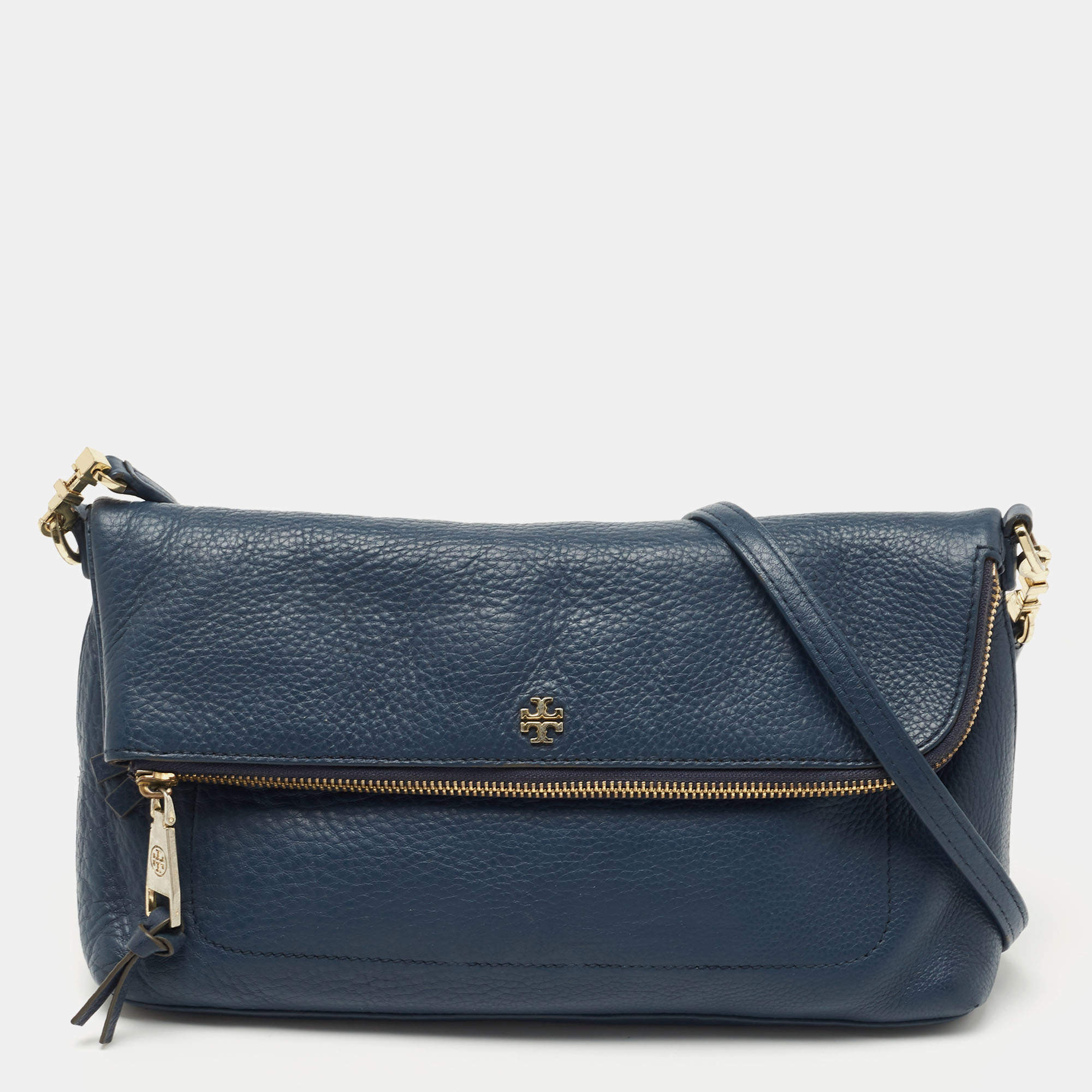 Tory Burch Blue Leather Foldover Crossbody Bag Tory Burch | TLC