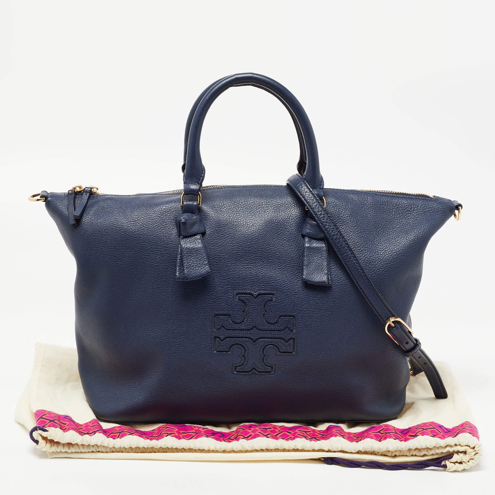 Tory Burch Dark Blue Soft Leather Tote Tory Burch | TLC