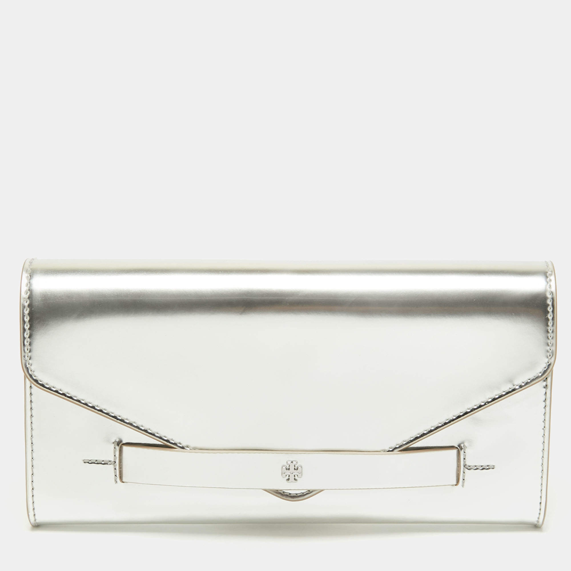 Tory Burch Black And silver Clutch! ****preowned*** 