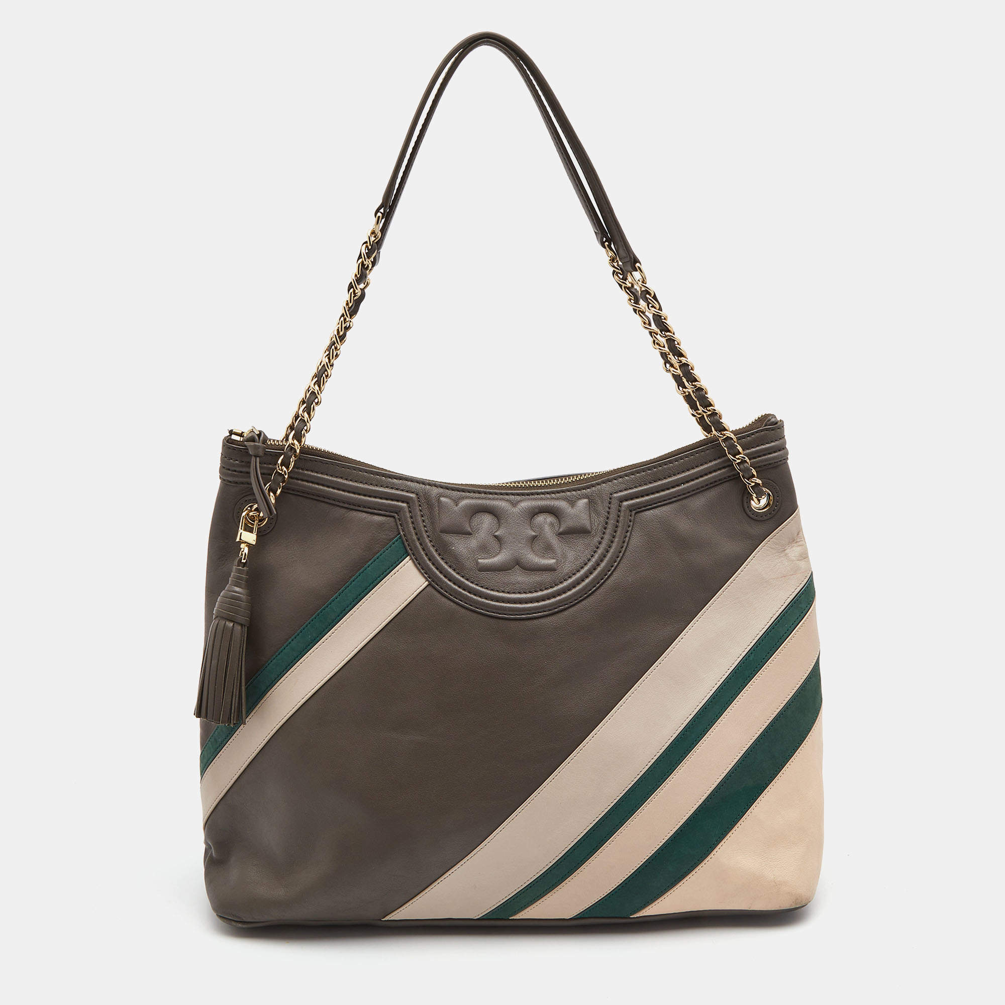 Pre Owned Tory Burch Multicolor Leather Alexa Hobo