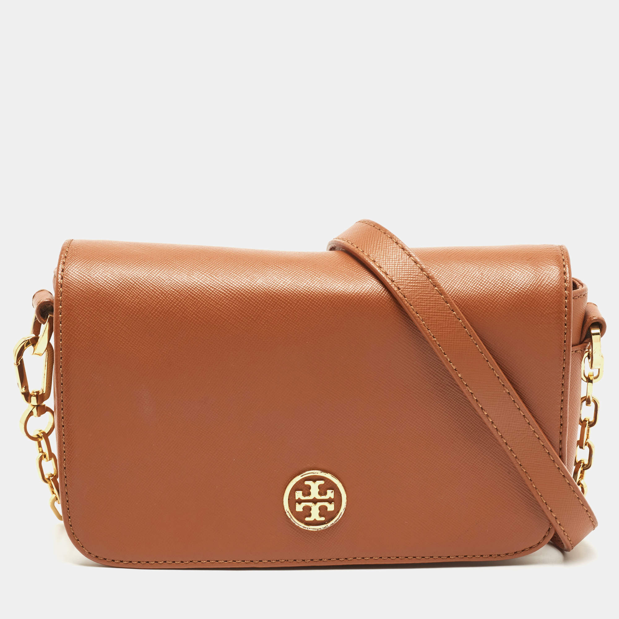 Tory Burch Small Robinson Leather Shoulder Bag - Brown for Women