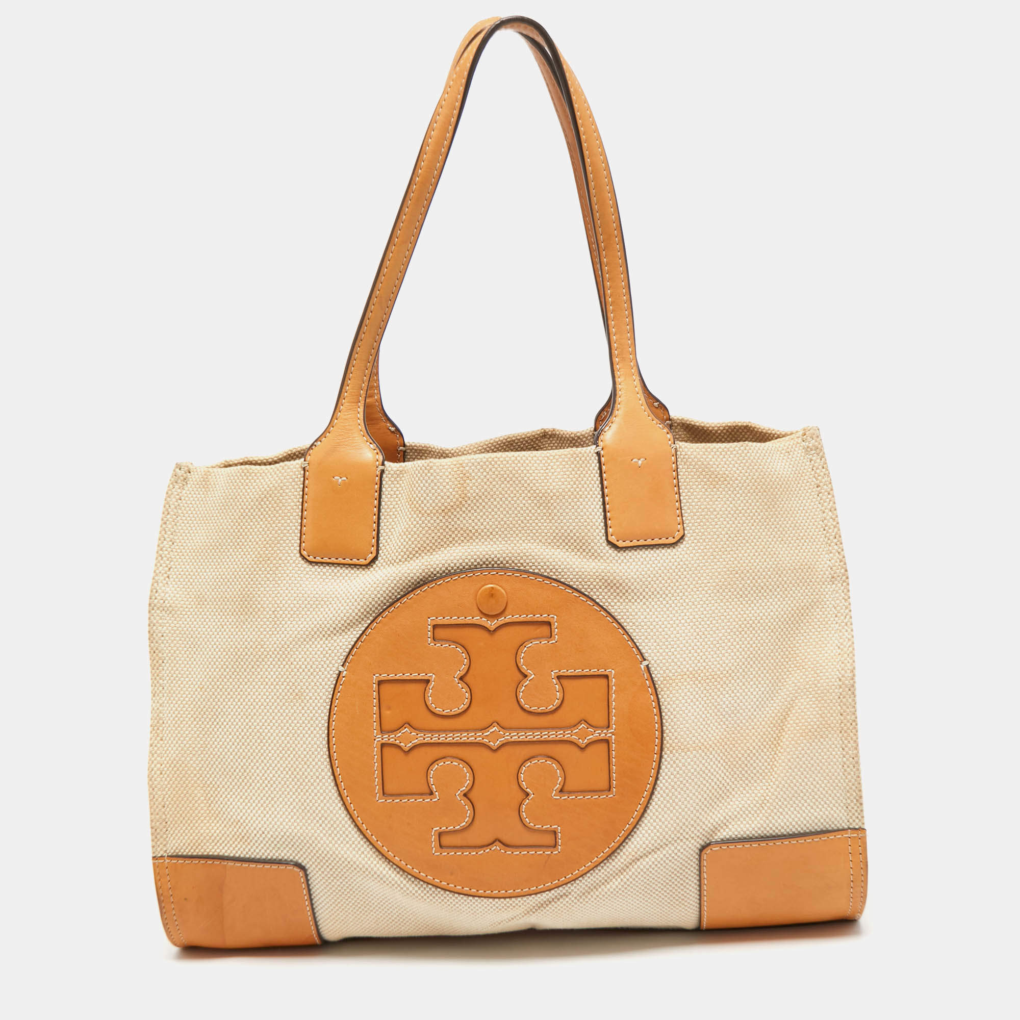 Tory Burch, Bags, Tory Burch Ella Canvas Leather Tote