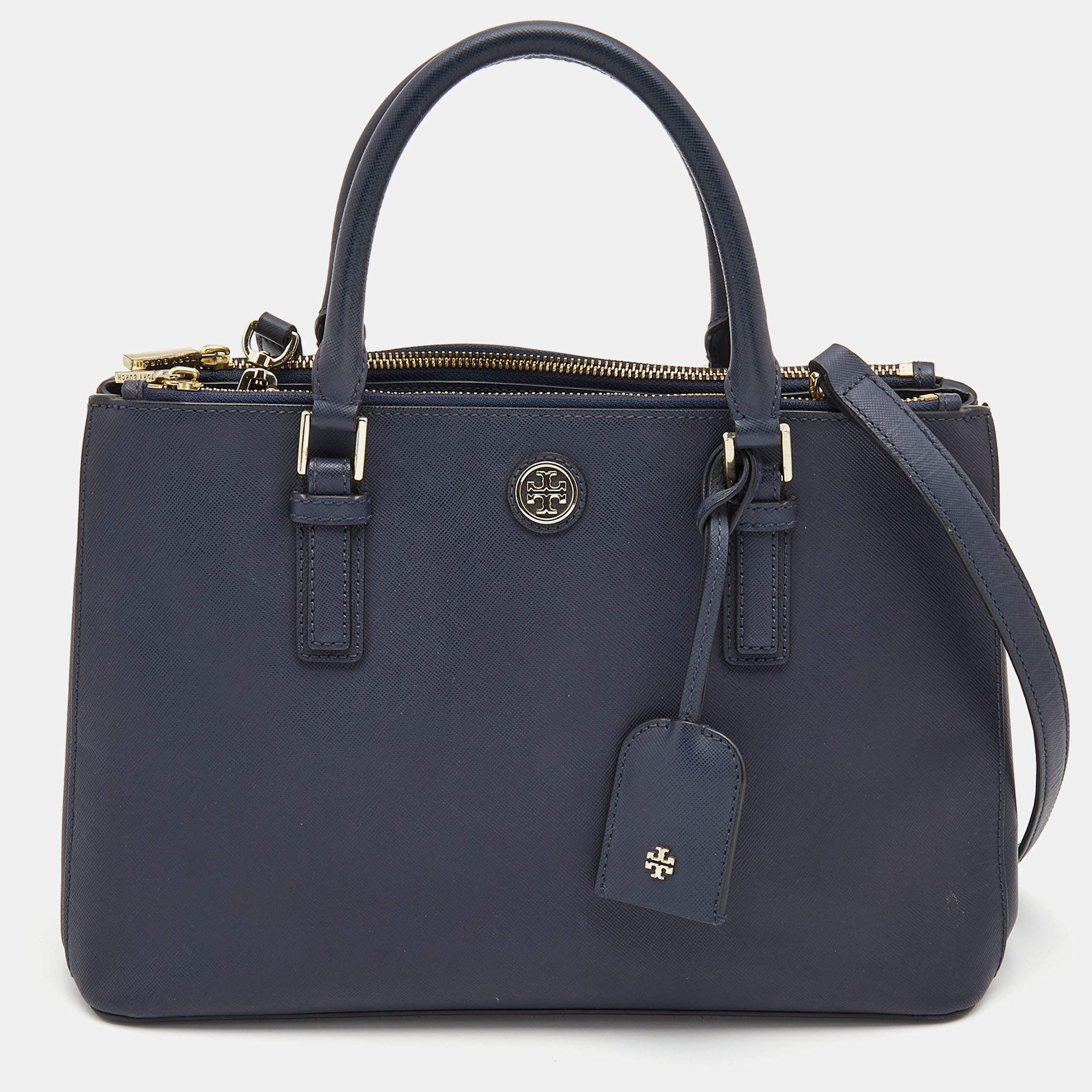 Tory Burch Saffiano Leather Robinson Double Zip Tote Bag - Neutrals Totes,  Handbags - WTO583966