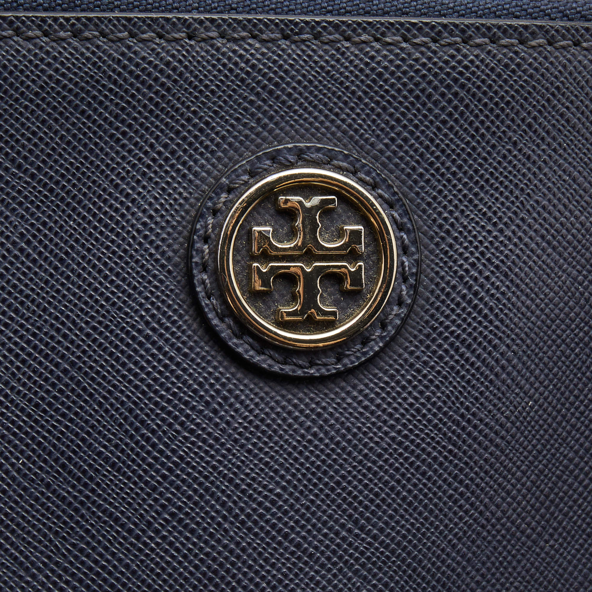 Tory Burch Navy Blue Saffiano Leather Robinson Double-Zip Tote Originally  $495