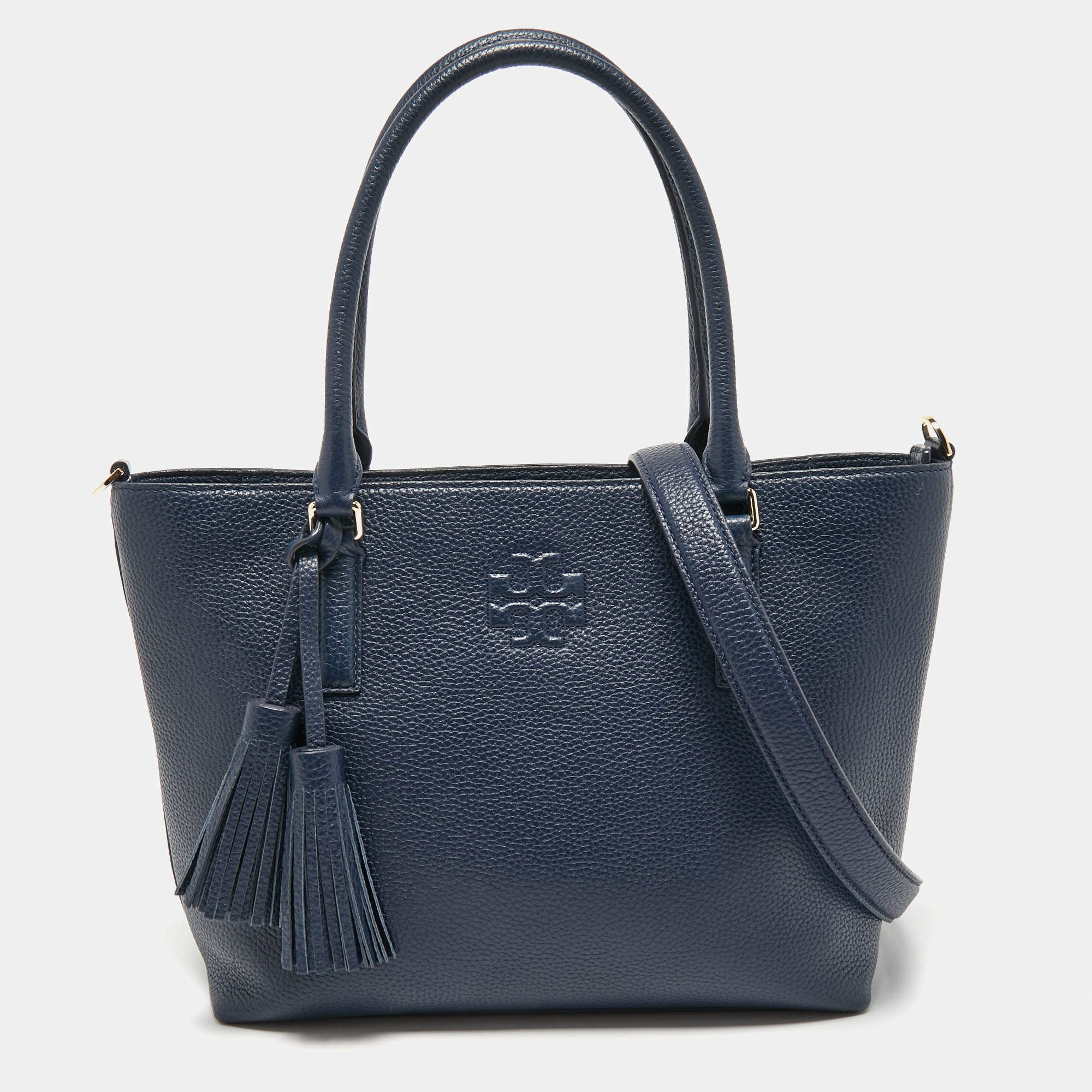 Tory Burch Navy Blue Leather Thea Convertible Tote Tory Burch | The ...