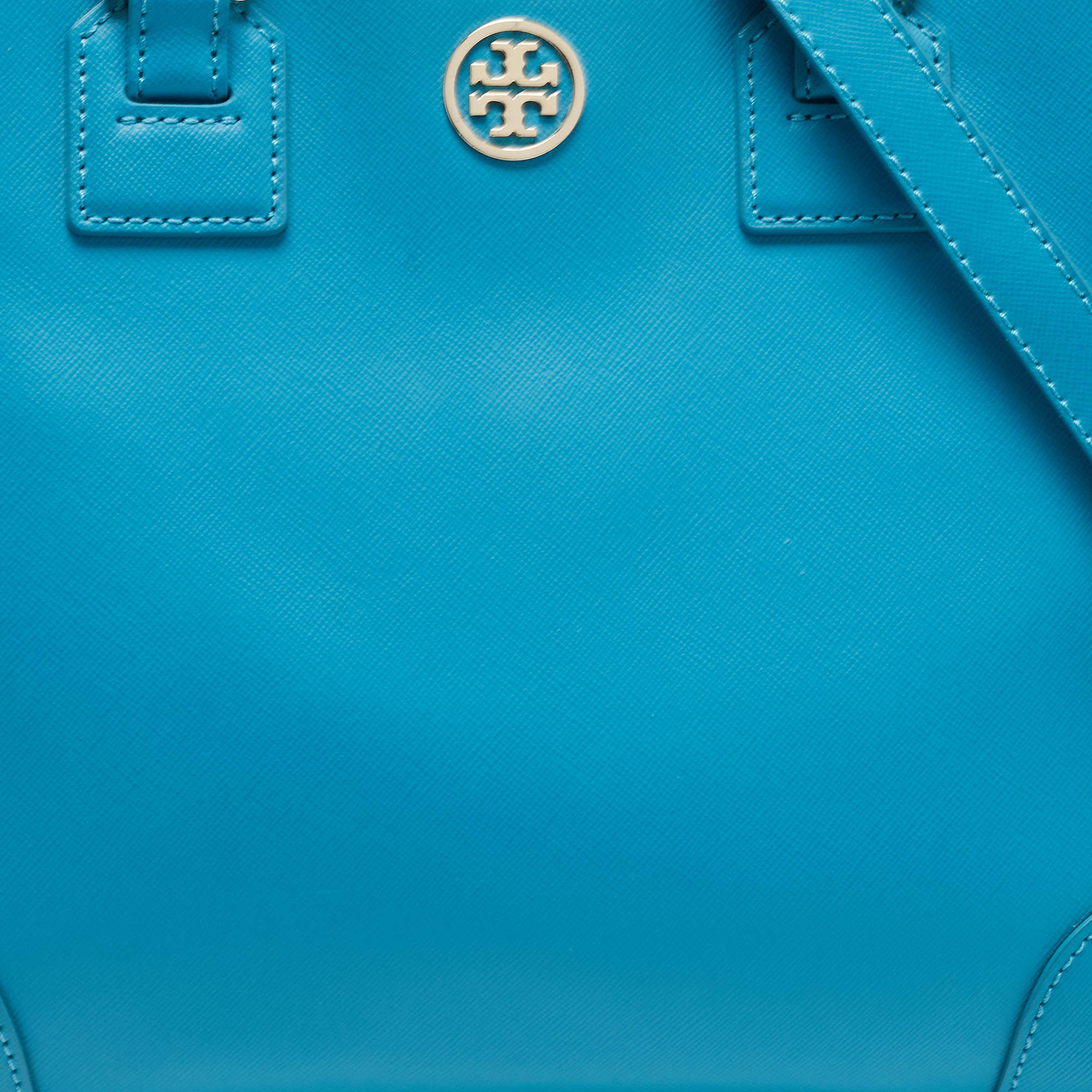 Tory Burch Teal Blue Saffiano Leather Robinson Tote Tory Burch