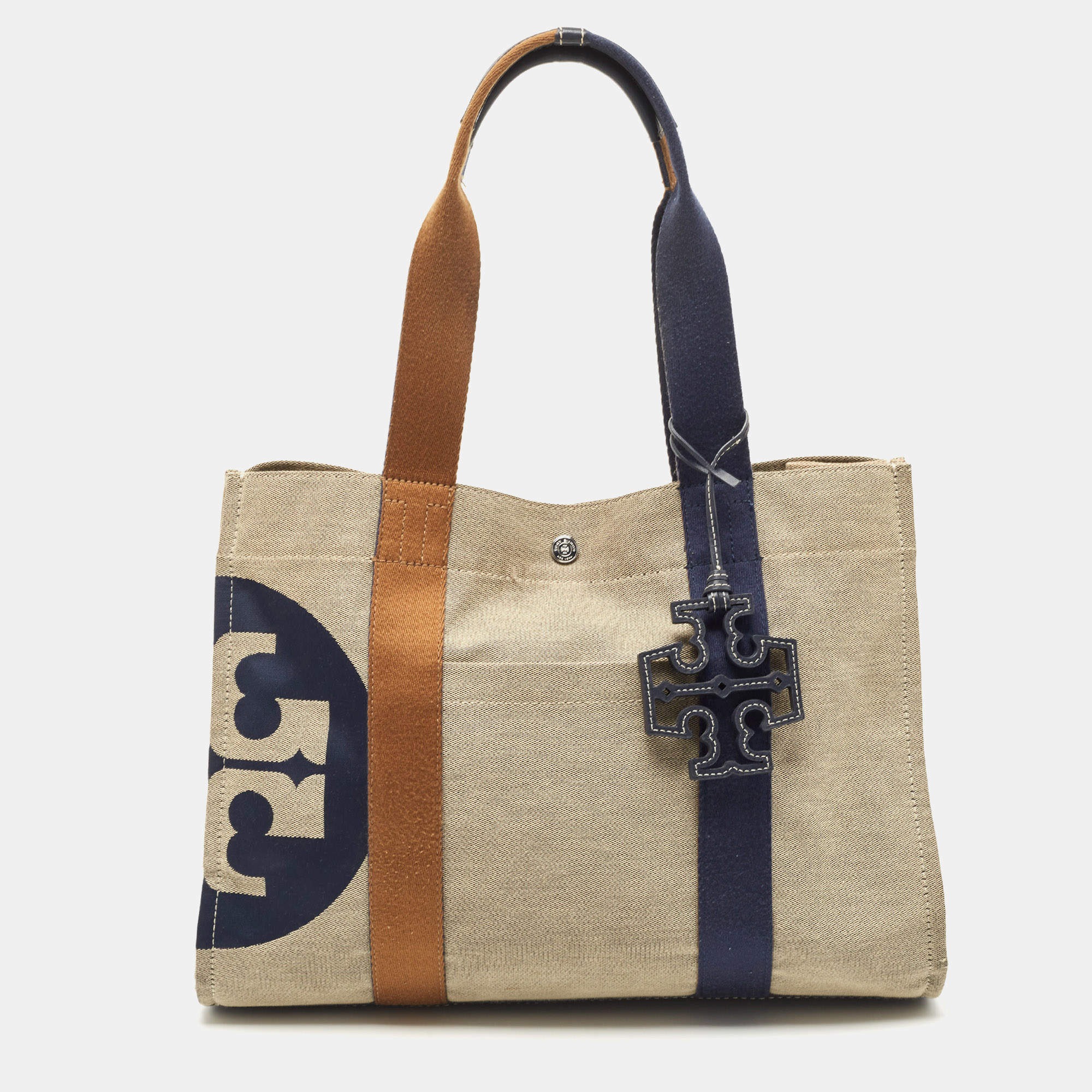 Tory Burch Tri Color Canvas and Leather Shopper Tote Tory Burch | The ...