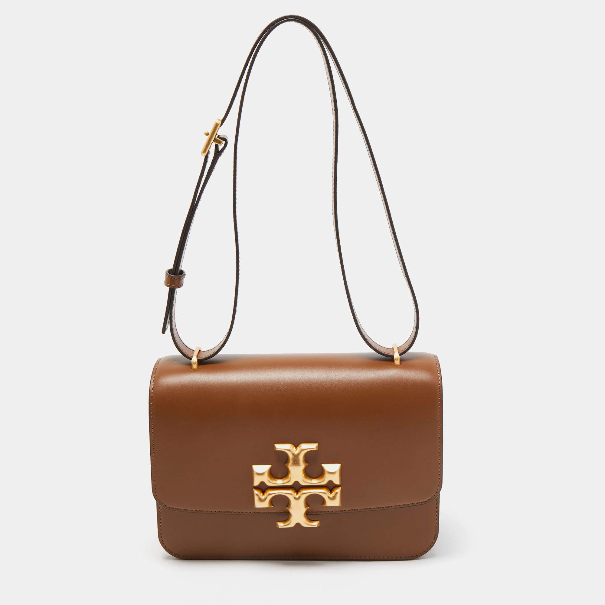 Pre Owned Tory Burch Brown Leather Eleanor Shoulder Bag