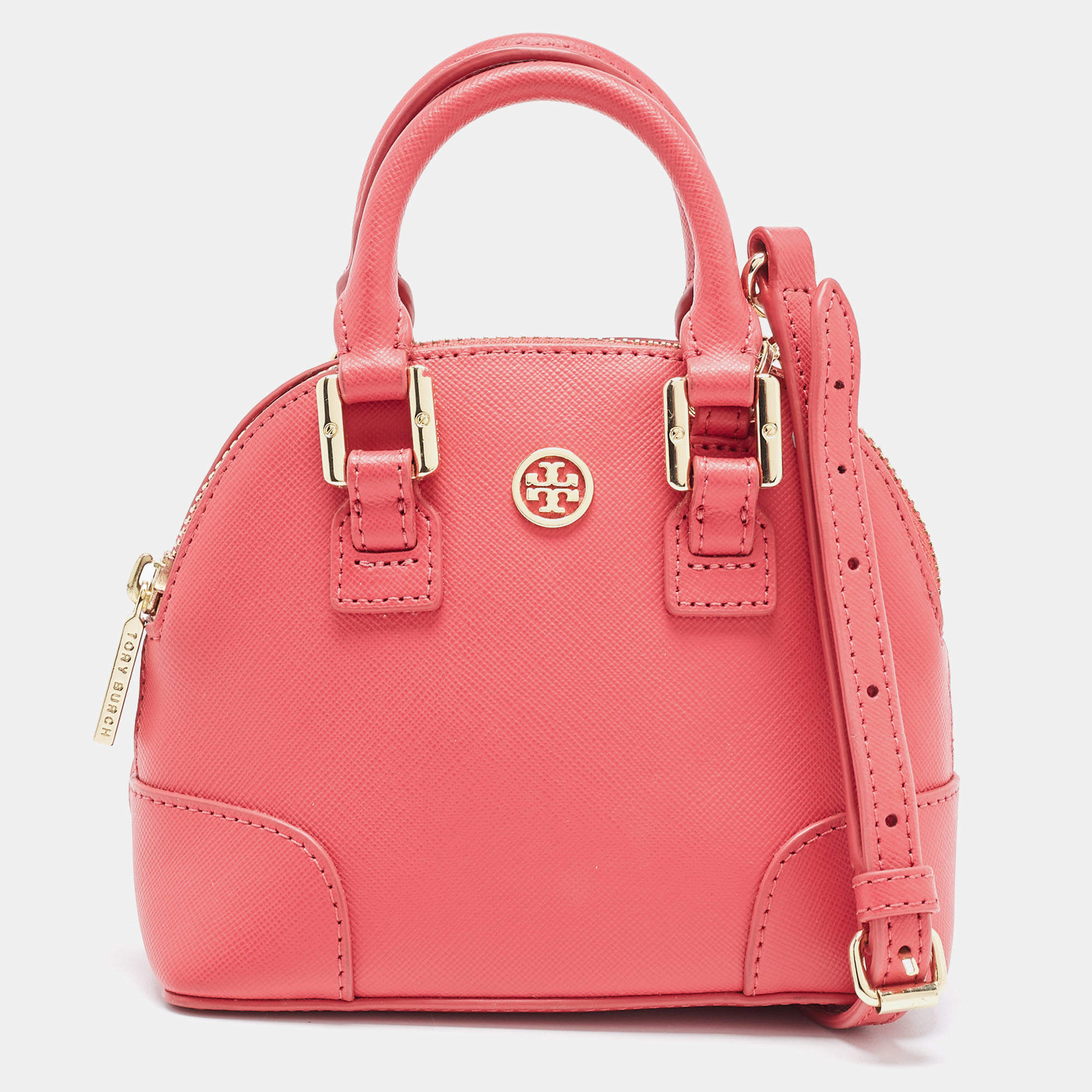 Tory Burch Pink Leather Micro Robinson Satchel