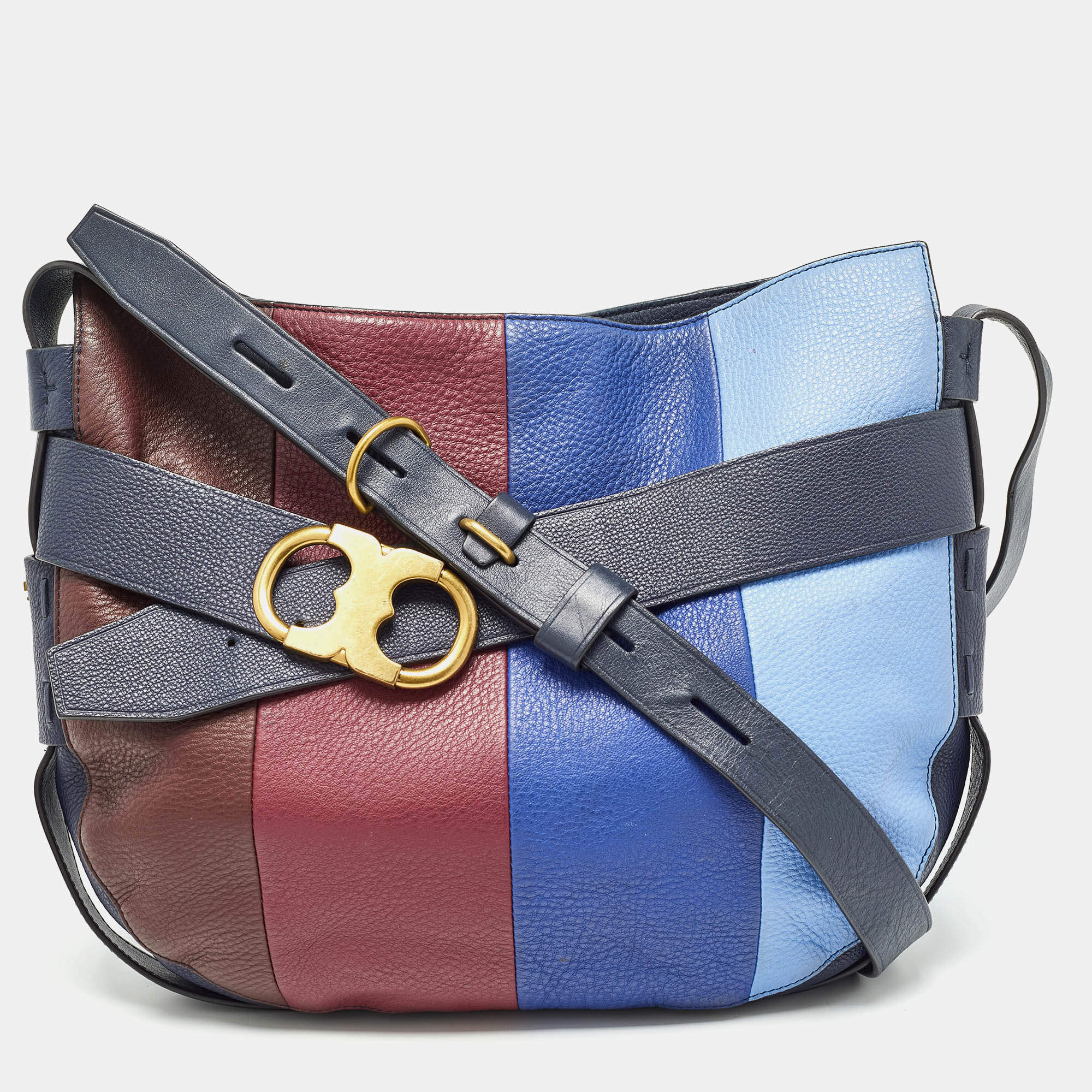 Pre Owned Tory Burch Multicolor Leather Gemini Hobo