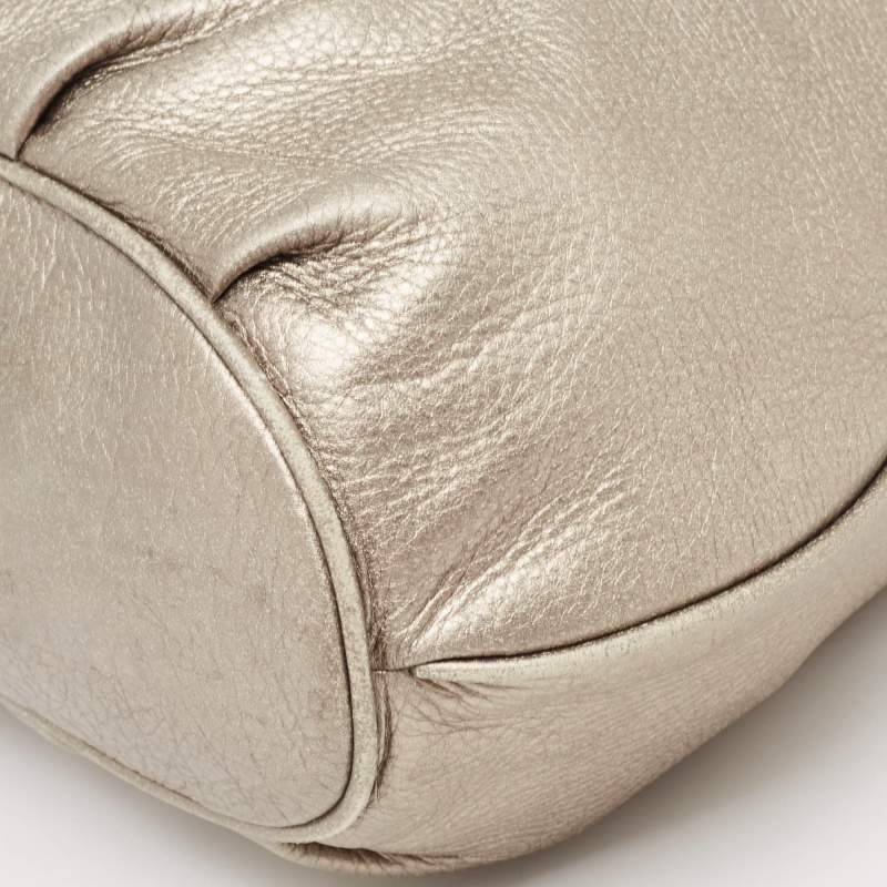 Pre Owned Tory Burch Metallic Leather Tassel Hobo 