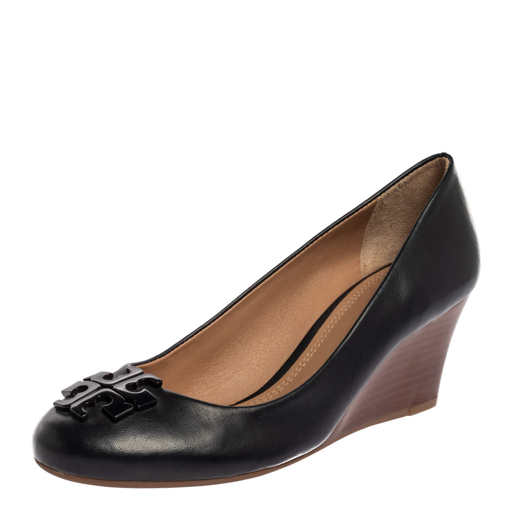 مملوكة مسبقًا حذاء كعب عالي توري برش "لويل" كعب روكي جلد أزرق مقاس 37.5