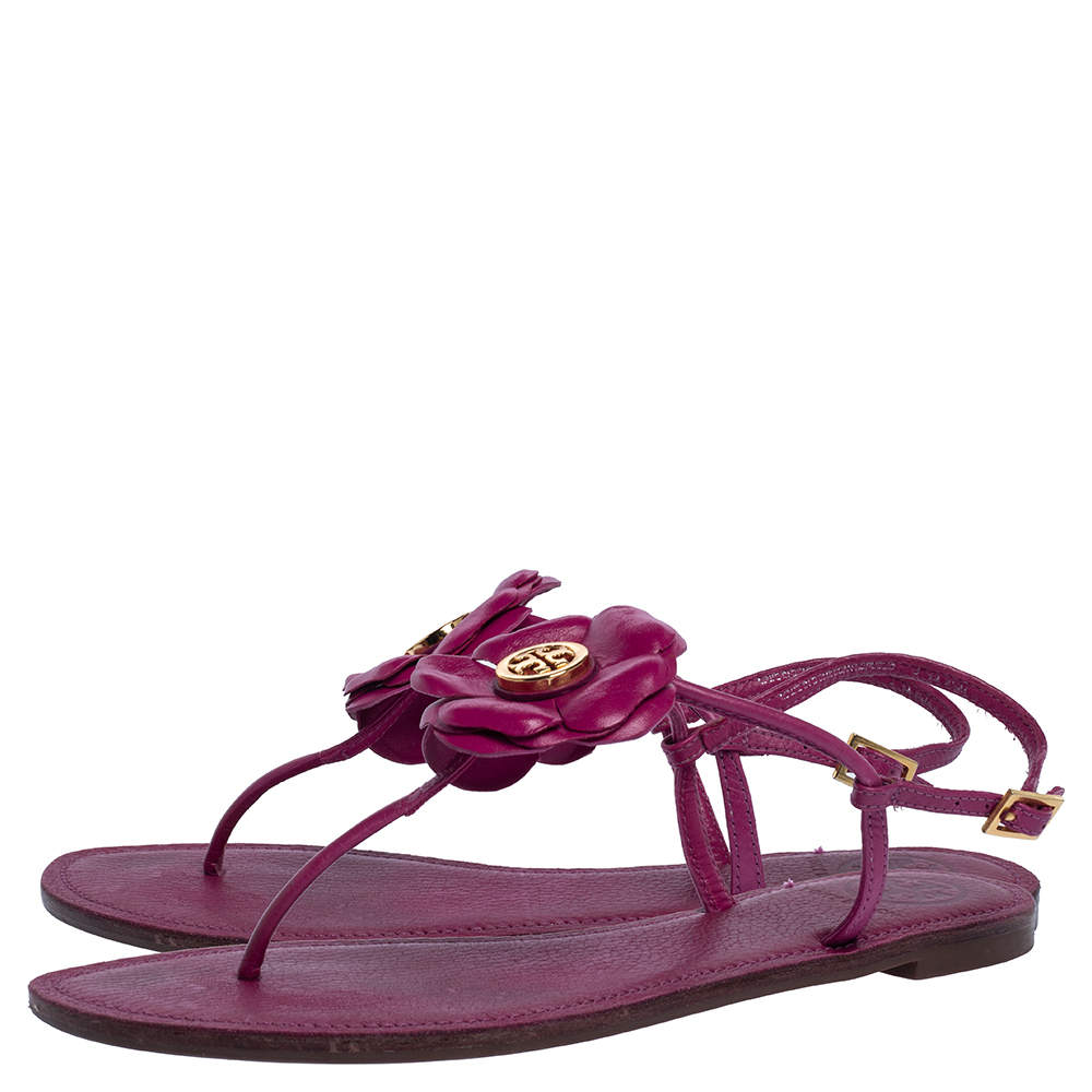 Patent leather sandal Tory Burch Pink size 8.5 US in Patent leather -  37283773