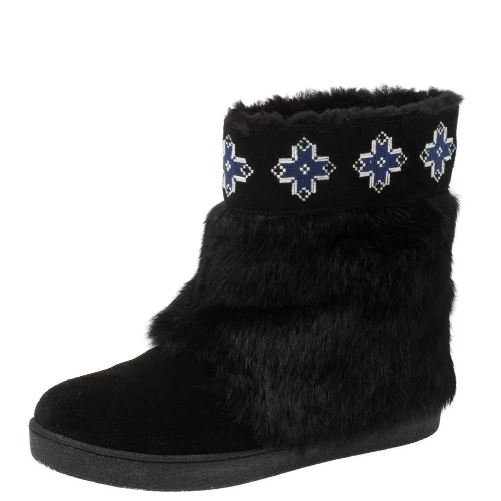 مملوكة مسبقًا خذاء بوت توري برش فرو وسويدي مقاس 38