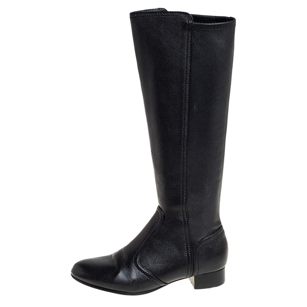Tory Burch Black Leather Mid Calf Boots Size 35 Tory Burch | TLC