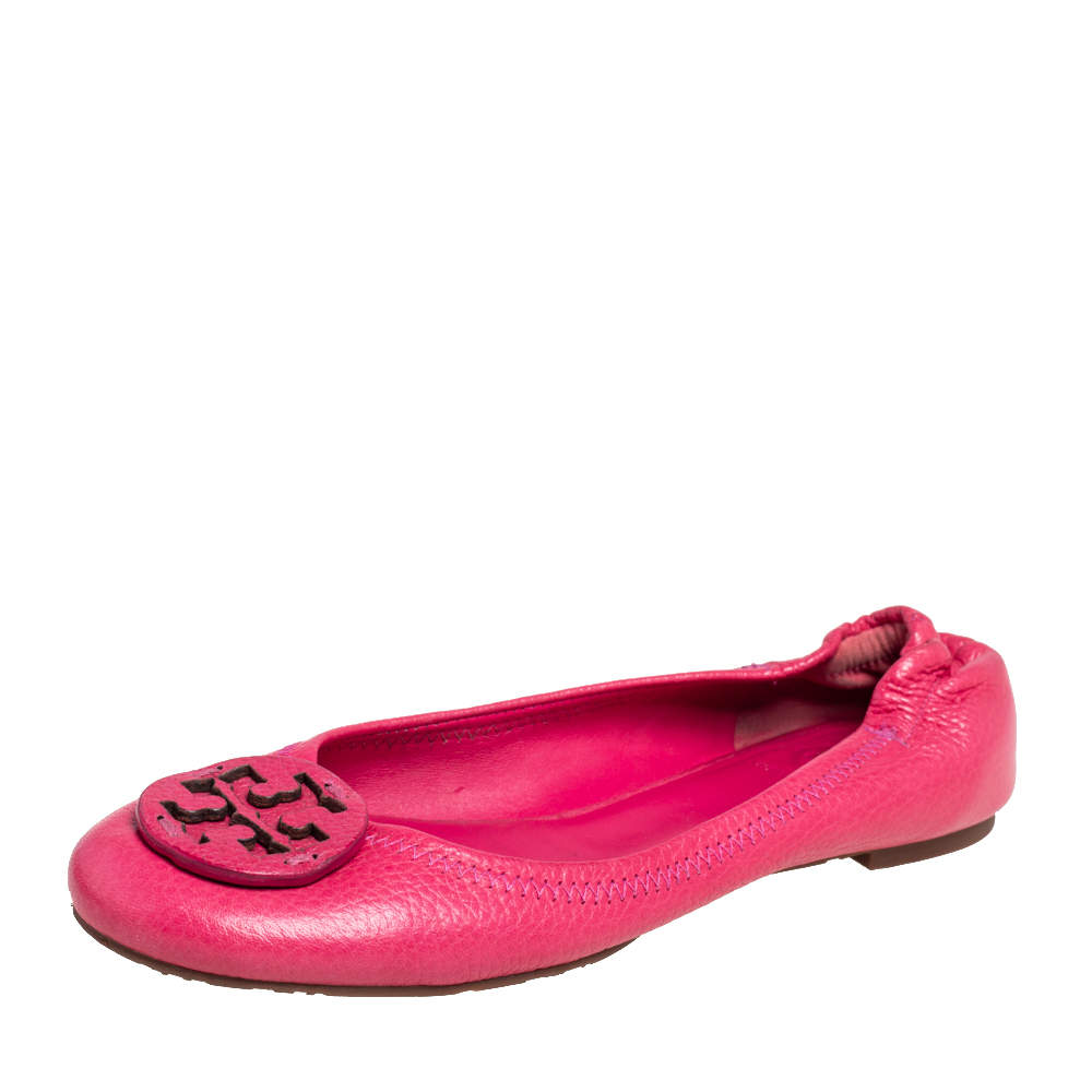 Tory Burch Pink Leather Reva Ballet Flats Size 38 Tory Burch | TLC