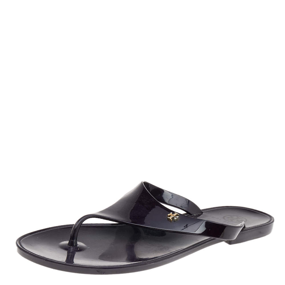 مملوكة مسبقًا صندل فلات إصبع توري برش سبير مطاط أرجواني داكن مقاس 39.5