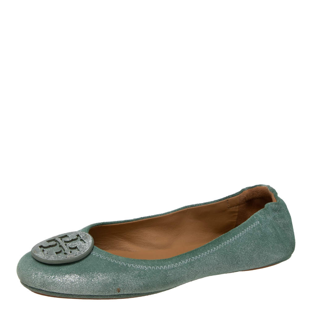 مملوكة مسبقًا حذاء فلات باليرينا توري برش ريفا سويدي أخضر مزرق